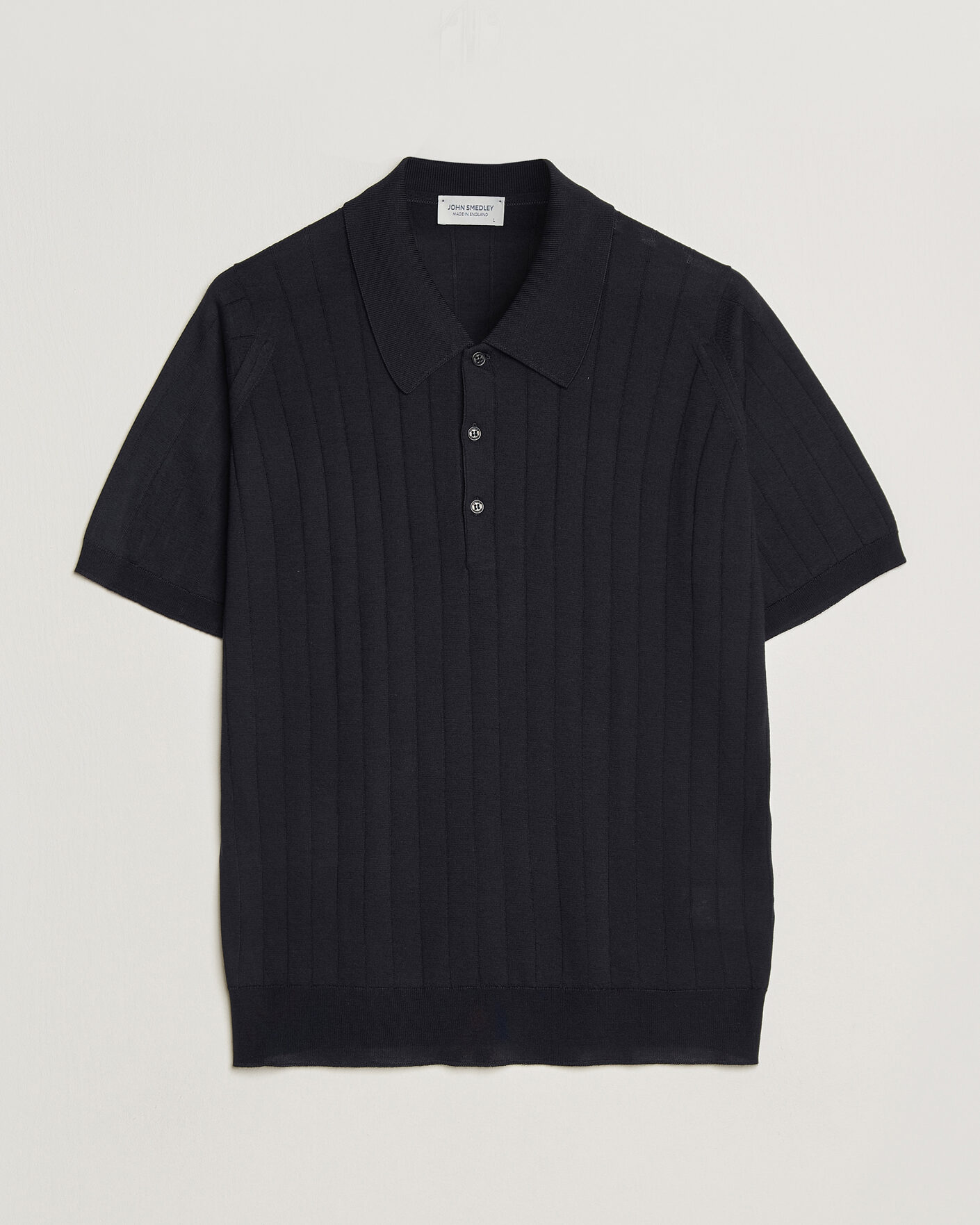 Men | Polo Shirts | John Smedley | Williams Merino/Cotton Knitted Polo Navy