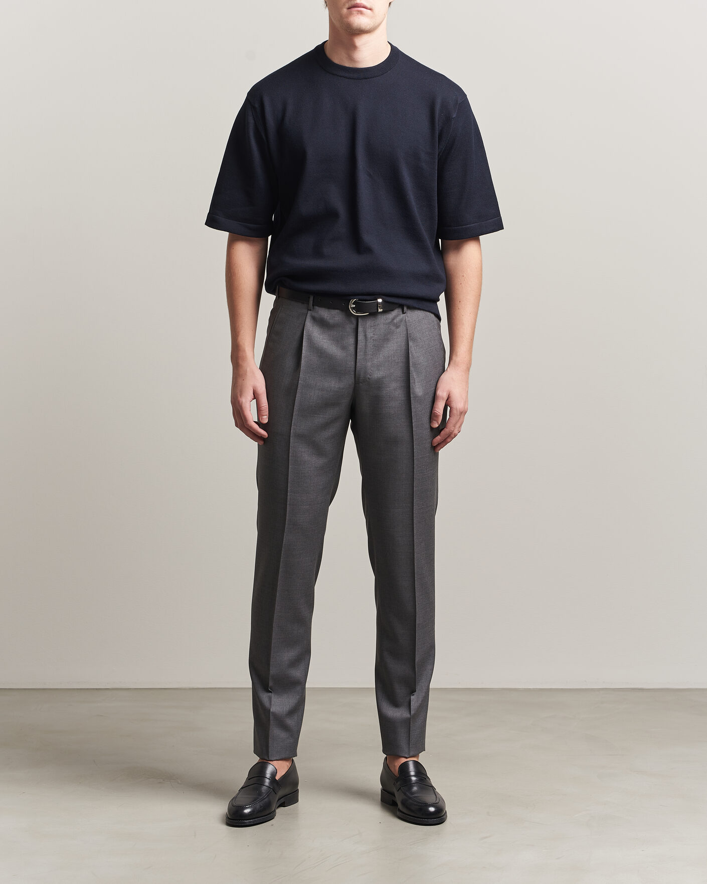 Men | T-Shirts | John Smedley | Tindall Sea Island Cotton T-Shirt Navy