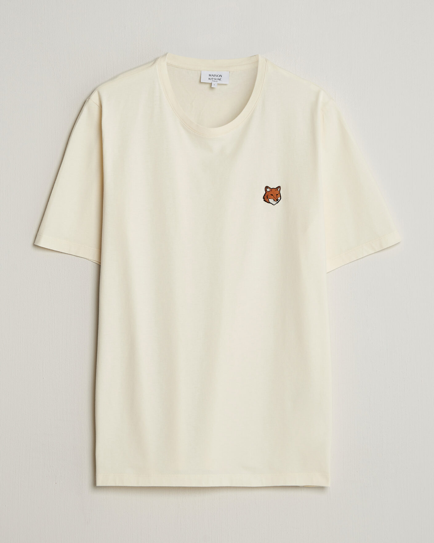 Maison Kitsuné Fox Head T-Shirt Noble Beige at CareOfCarl.com