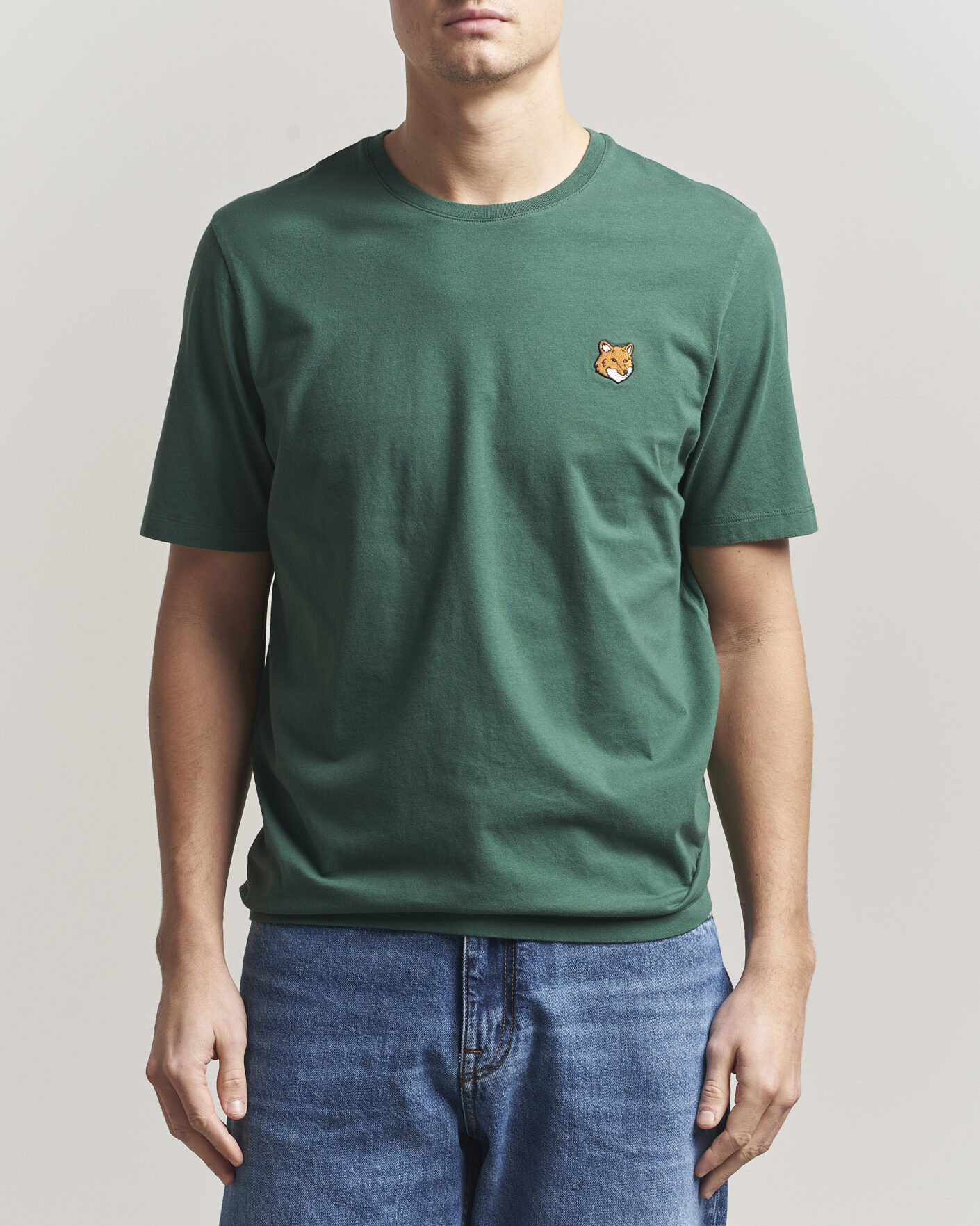 Men | T-Shirts | Maison Kitsuné | Fox Head T-Shirt Bottle Green