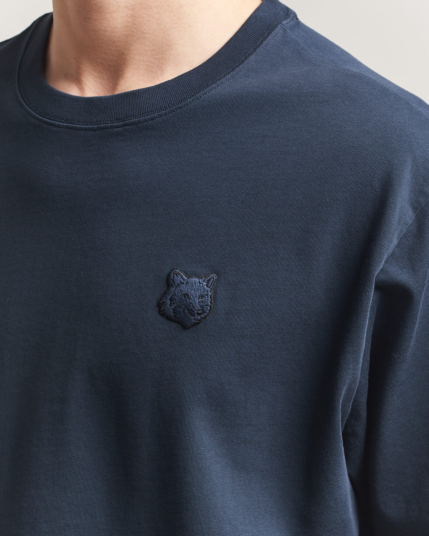 Men | T-Shirts | Maison Kitsuné | Tonal Fox Head T-Shirt Navy