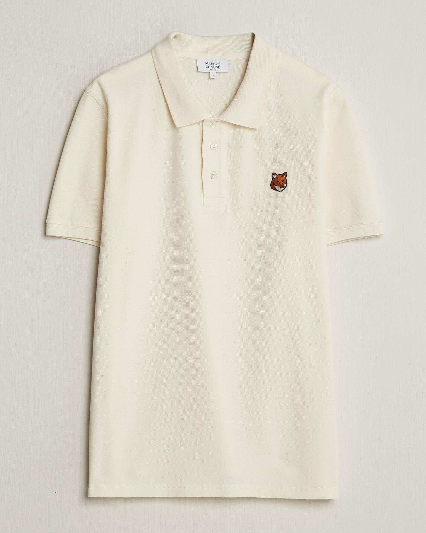 Maison Kitsuné Fox Head Polo Noble Beige at CareOfCarl.com