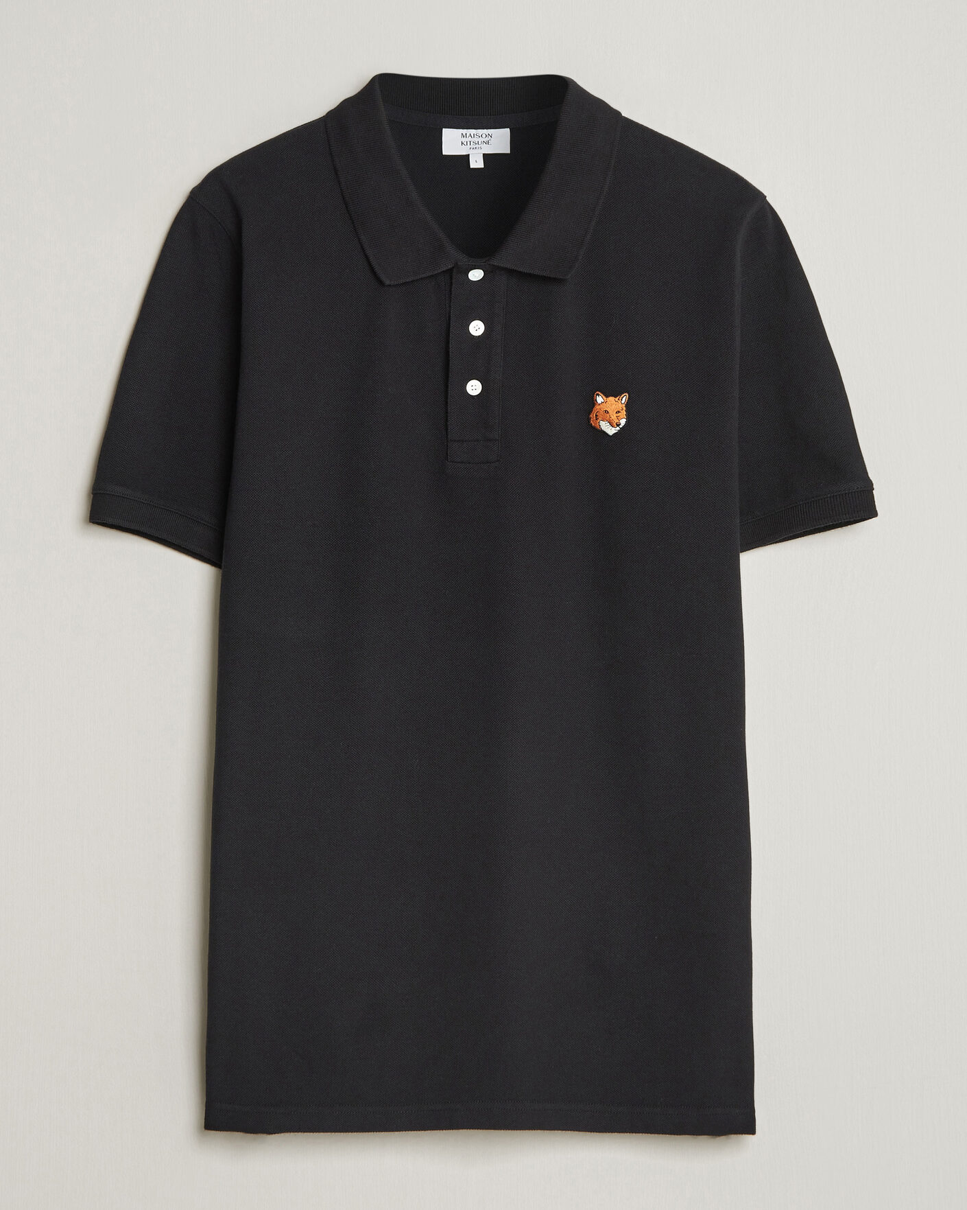 Men | Polo Shirts | Maison Kitsuné | Fox Head Polo Black