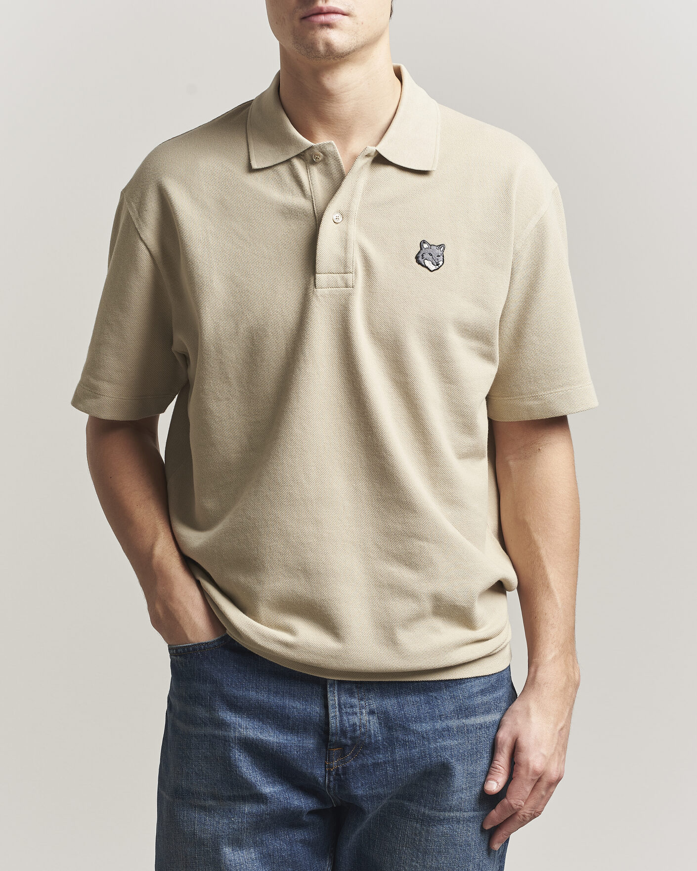 Men | Polo Shirts | Maison Kitsuné | Bold Fox Head Polo Tea Leaf