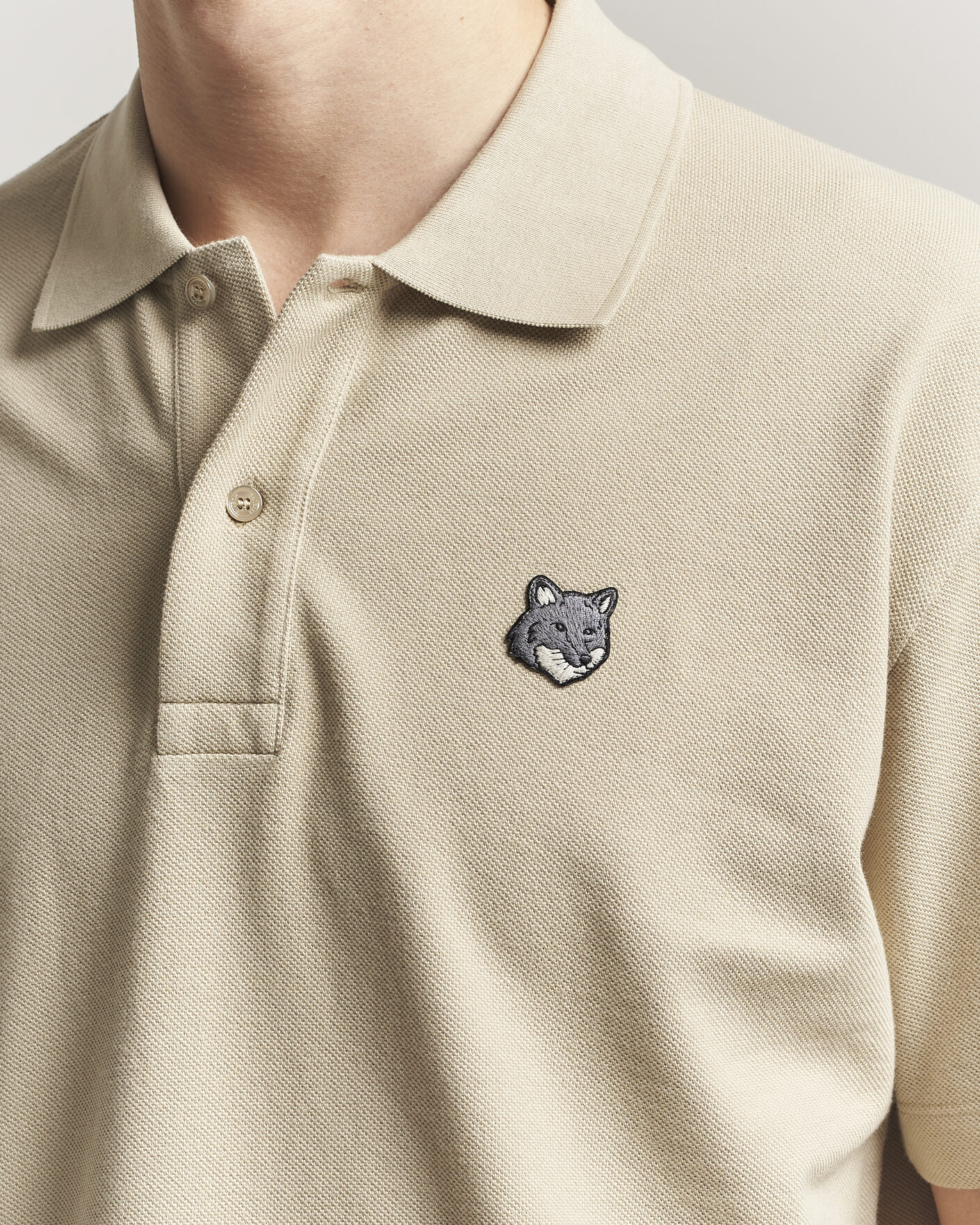 Men | Polo Shirts | Maison Kitsuné | Bold Fox Head Polo Tea Leaf