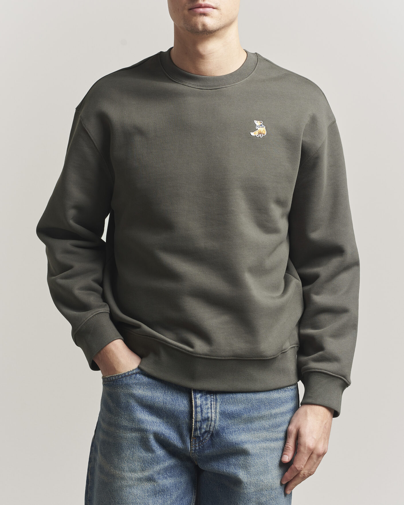 Maison Kitsuné Dreaming Fox Sweatshirt Beluga at CareOfCarl.com