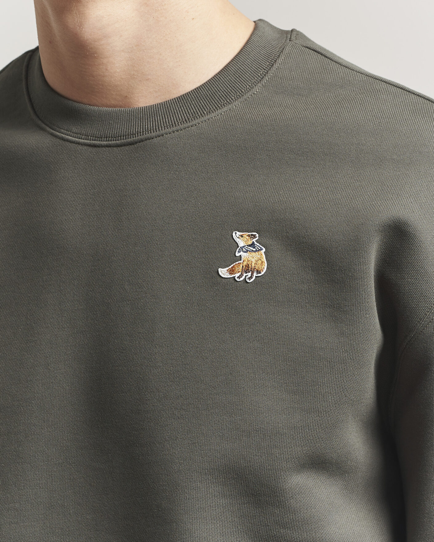 Maison Kitsuné Dreaming Fox Sweatshirt Beluga at CareOfCarl.com