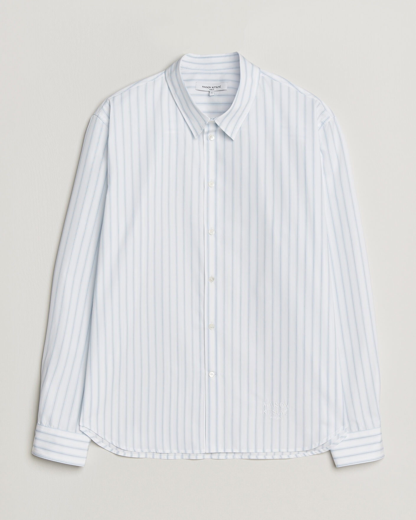 Maison Kitsuné Casual Striped Shirt Blue/White at CareOfCarl.com