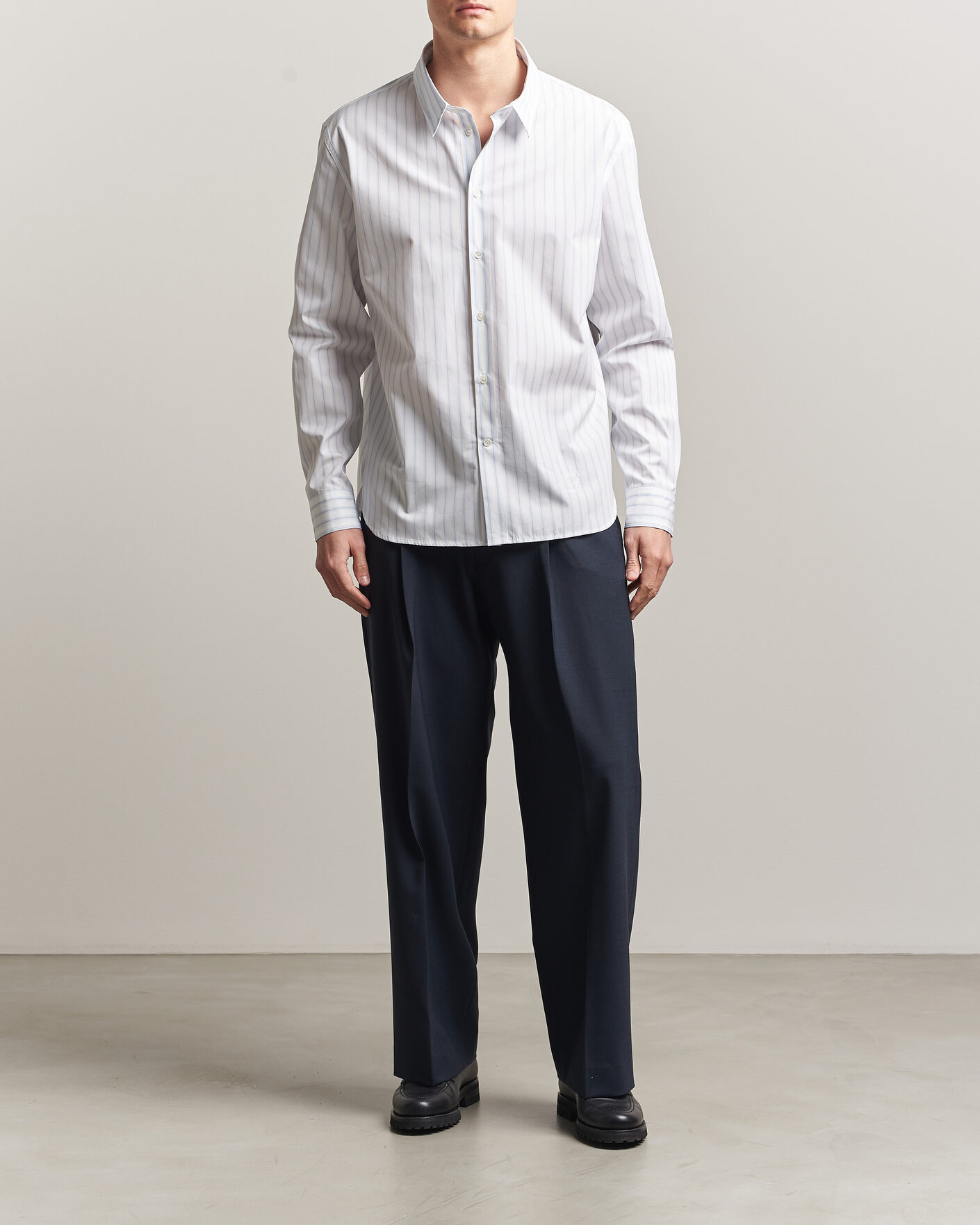 Maison Kitsuné Casual Striped Shirt Blue/White at CareOfCarl.com