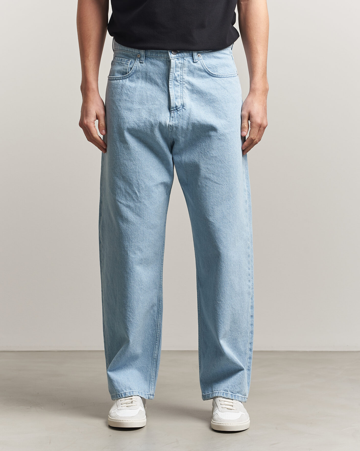 Men | Jeans | Maison Kitsuné | Wide Fit Jeans Light Washed Indigo