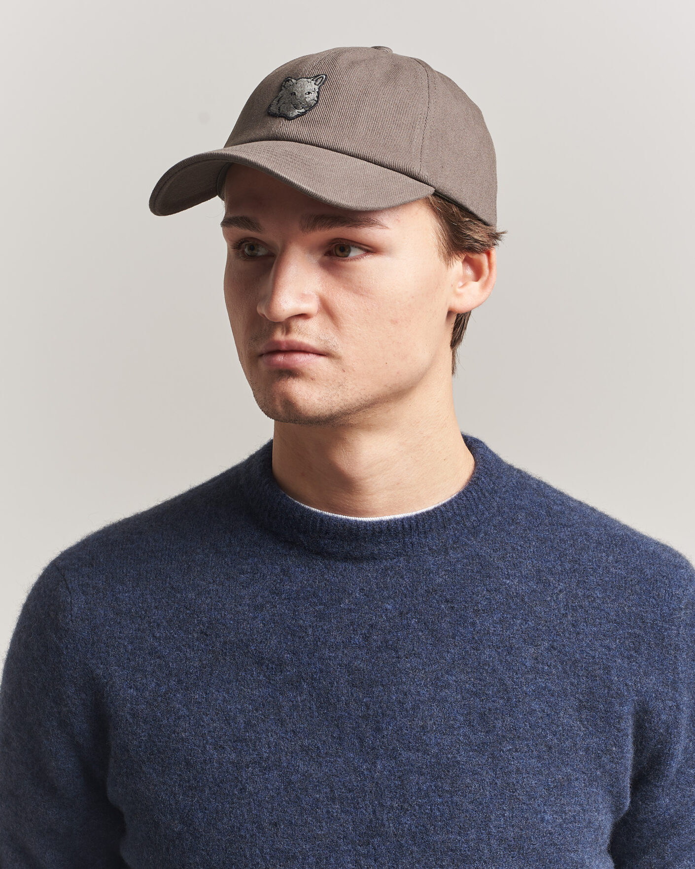 Men | Hats & Caps | Maison Kitsuné | Tonal Fox Head Cap Beluga