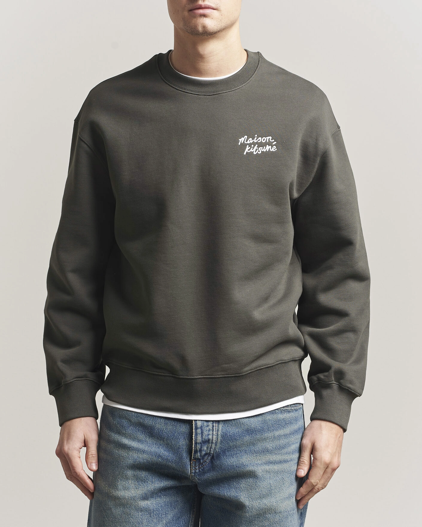 Men | Sweaters & Knitwear | Maison Kitsuné | Handwriting Sweatshirt Beluga