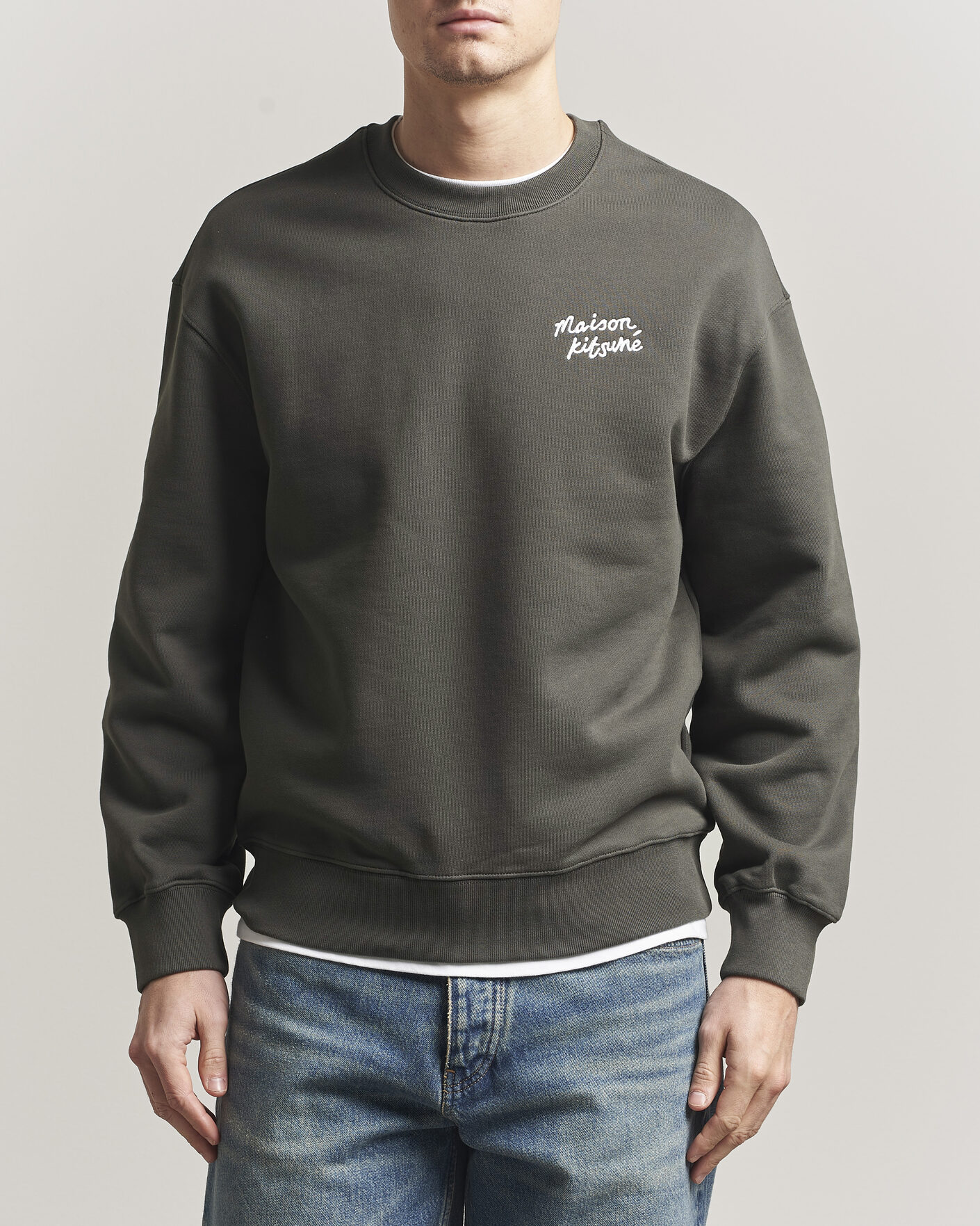 Men | Sweaters & Knitwear | Maison Kitsuné | Handwriting Sweatshirt Beluga