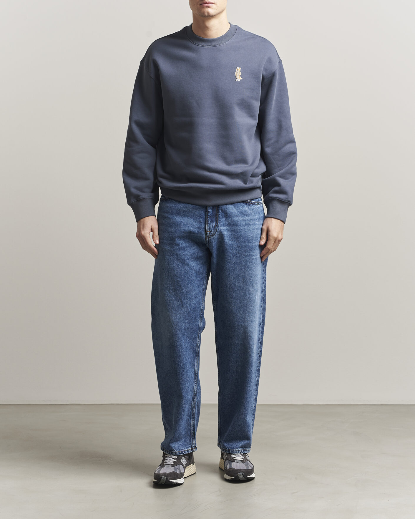 Men | Sweaters & Knitwear | Maison Kitsuné | Dressed Fox Sweatshirt Shadow Blue