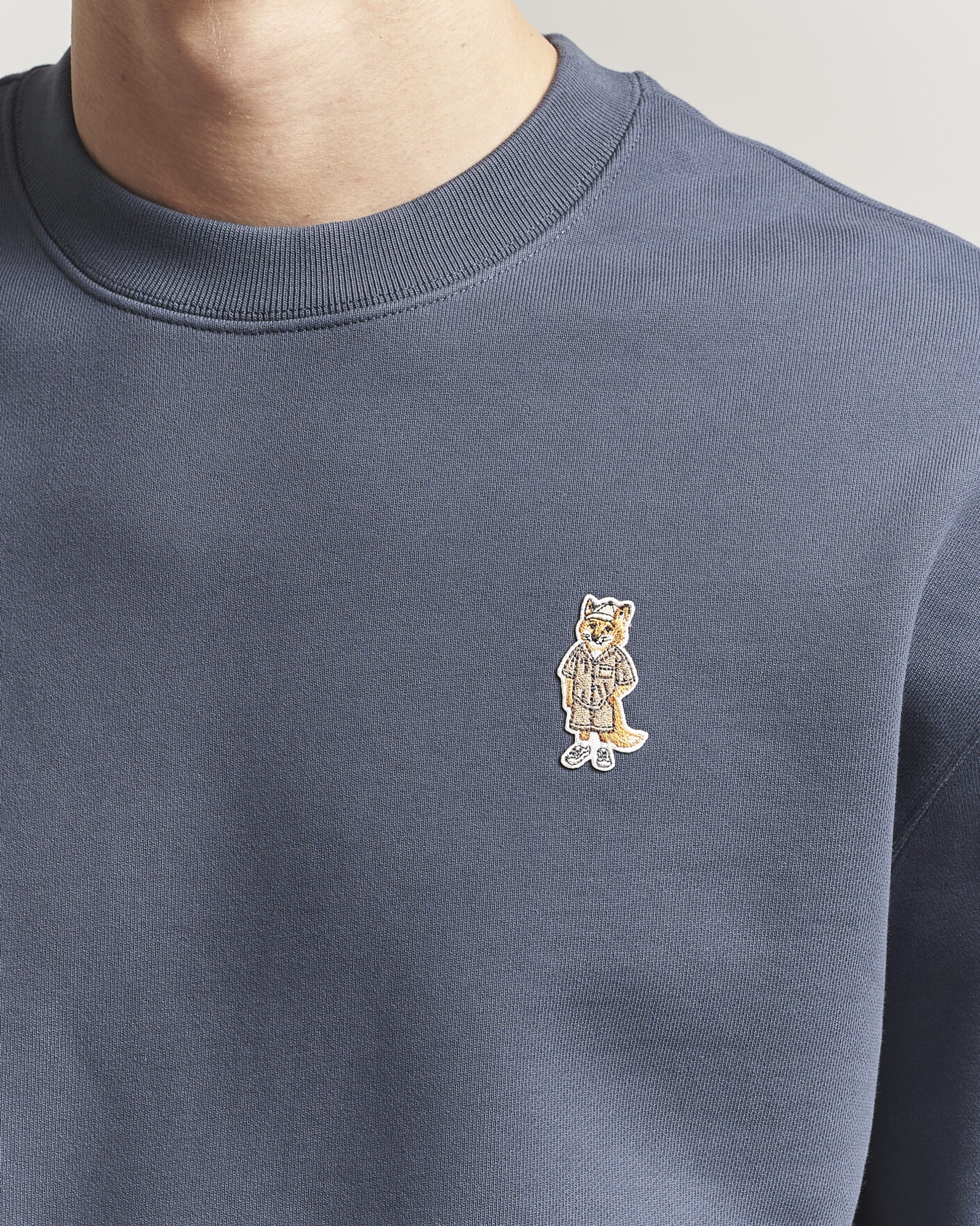 Men | Sweaters & Knitwear | Maison Kitsuné | Dressed Fox Sweatshirt Shadow Blue