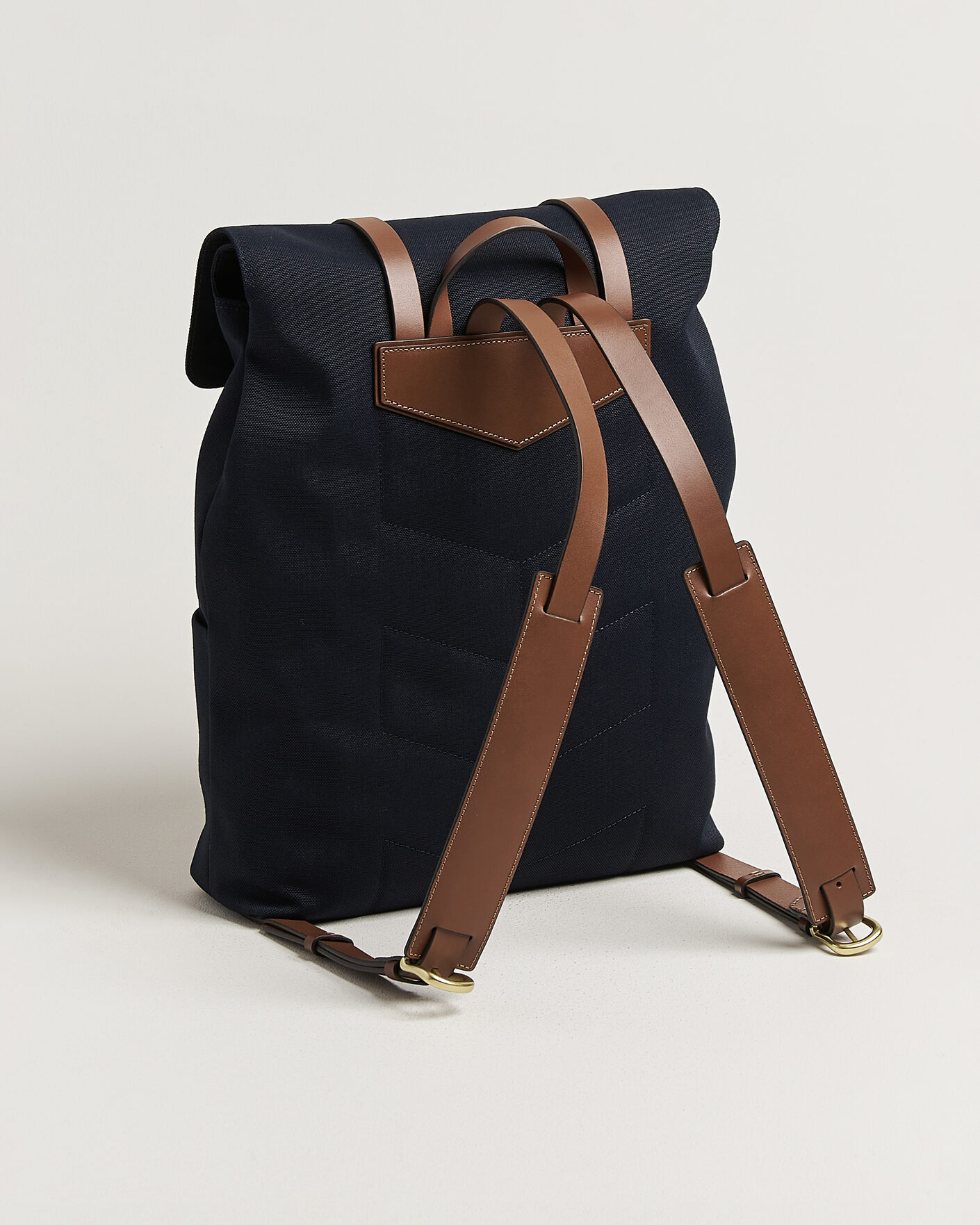 Men | Bags | Mismo | M/S Nylon Backpack Deep Sea Blue/Cuoio
