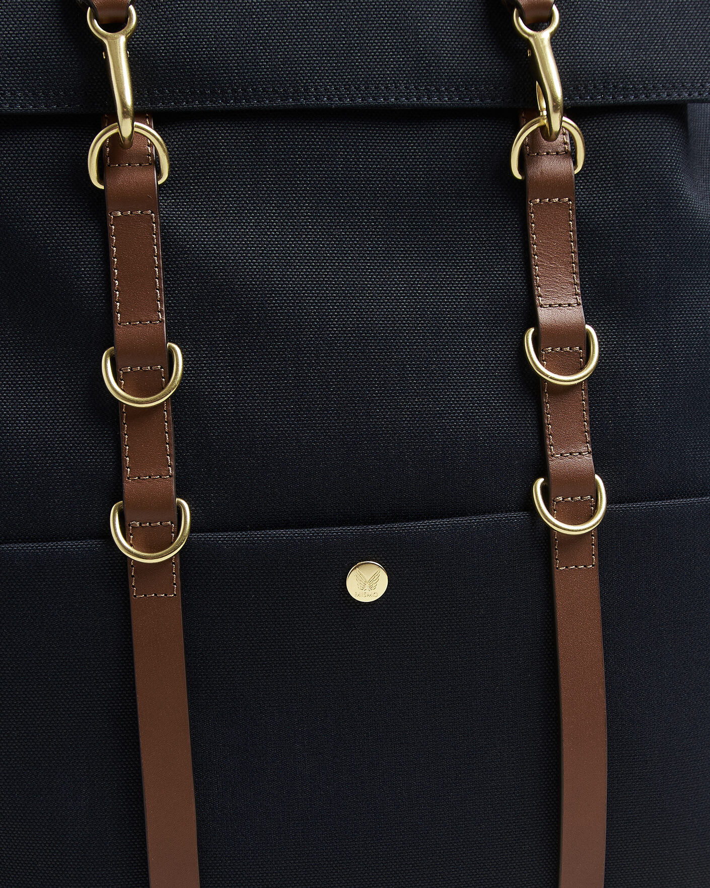 Men | Bags | Mismo | M/S Nylon Backpack Deep Sea Blue/Cuoio