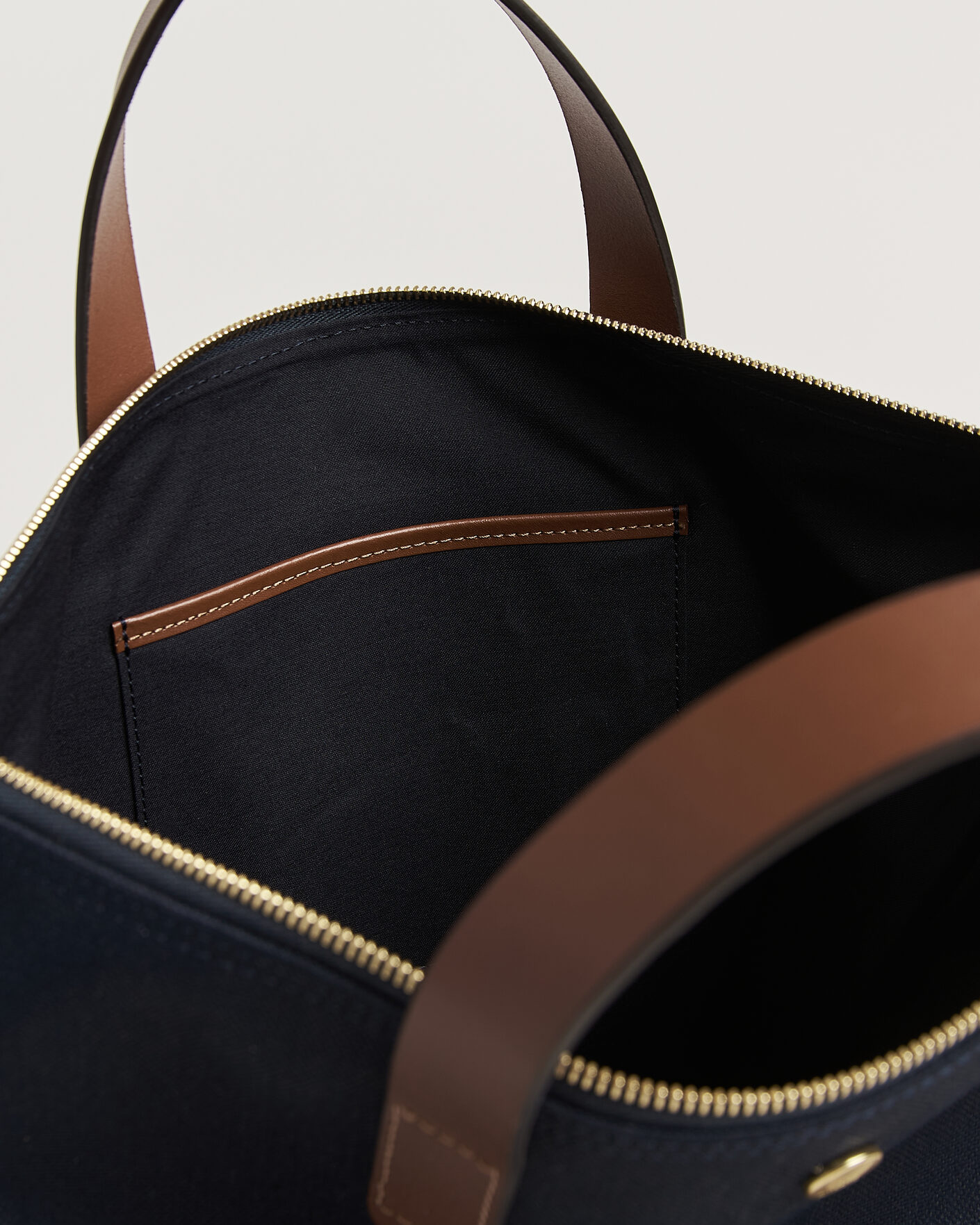 Men | Bags | Mismo | M/S Canvas Shopper Deep Sea Blue/Cuoio