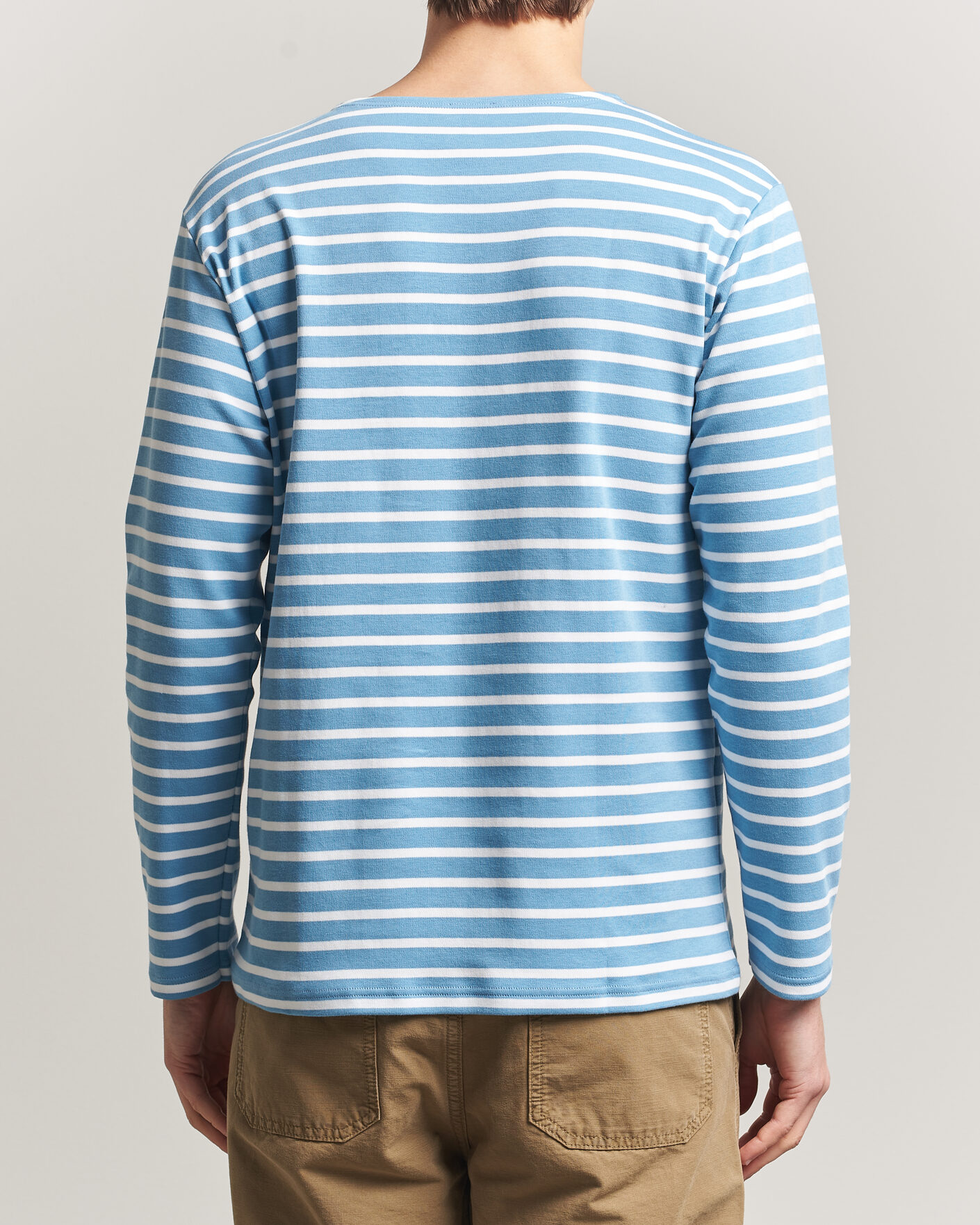Men | T-Shirts | Armor-lux | Houat Héritage Stripe Long Sleeve T-Shirt Waterfall/Blanc