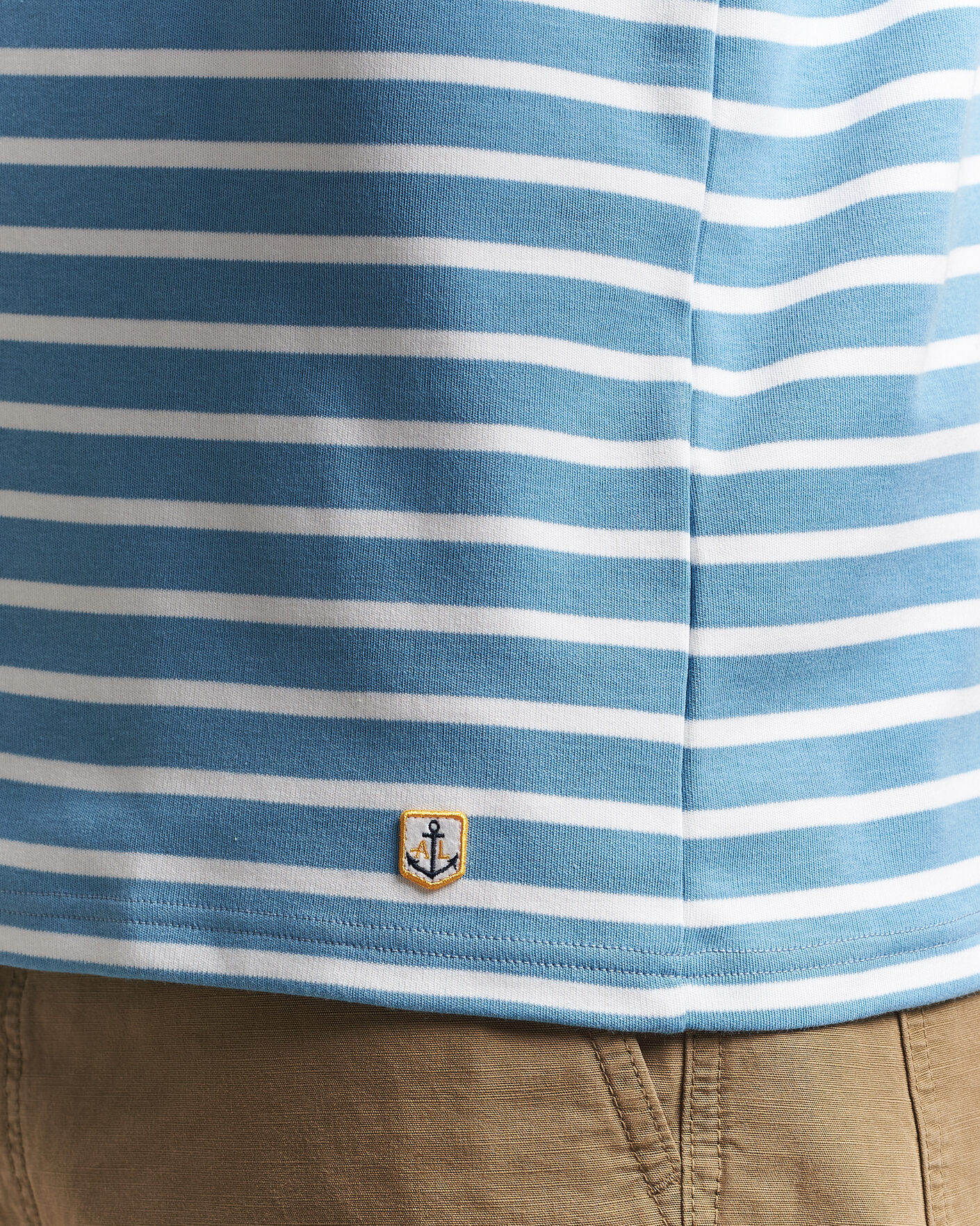 Men | T-Shirts | Armor-lux | Houat Héritage Stripe Long Sleeve T-Shirt Waterfall/Blanc