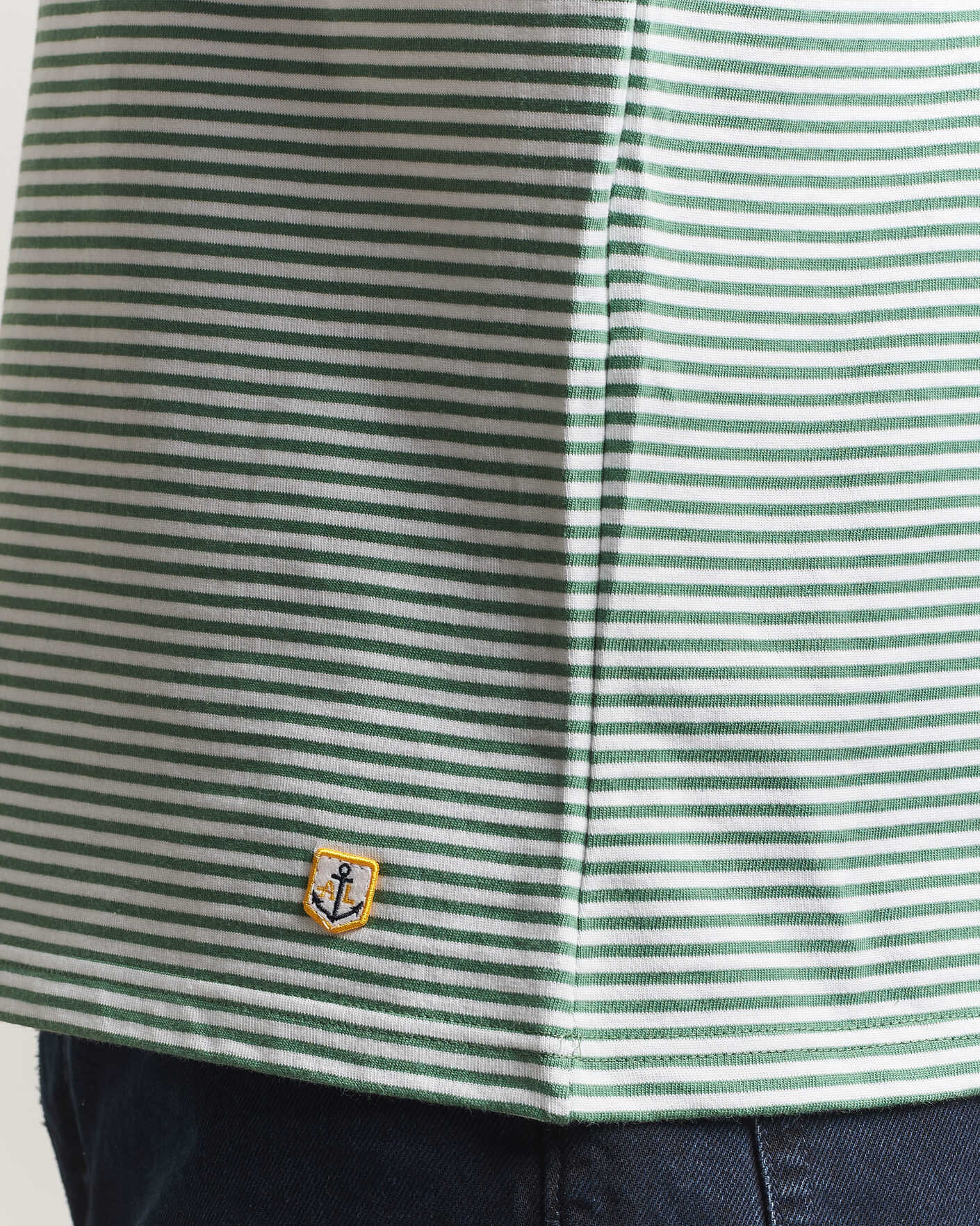 Men | T-Shirts | Armor-lux | Callac Héritage Stripe T-Shirt Ivy/Blanc