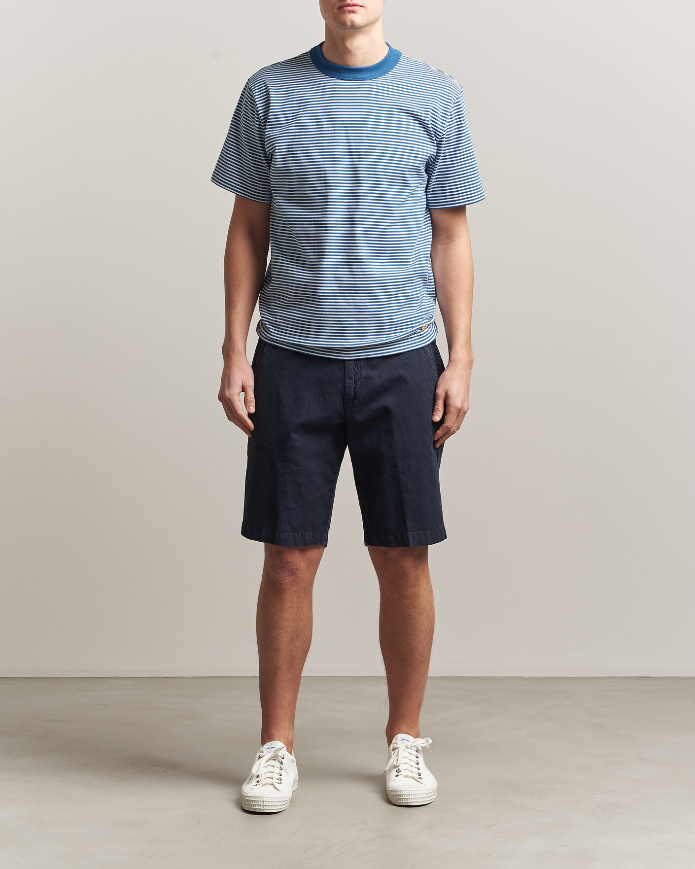 Men | T-Shirts | Armor-lux | Callac Héritage Stripe T-Shirt Dark Blue/Blanc