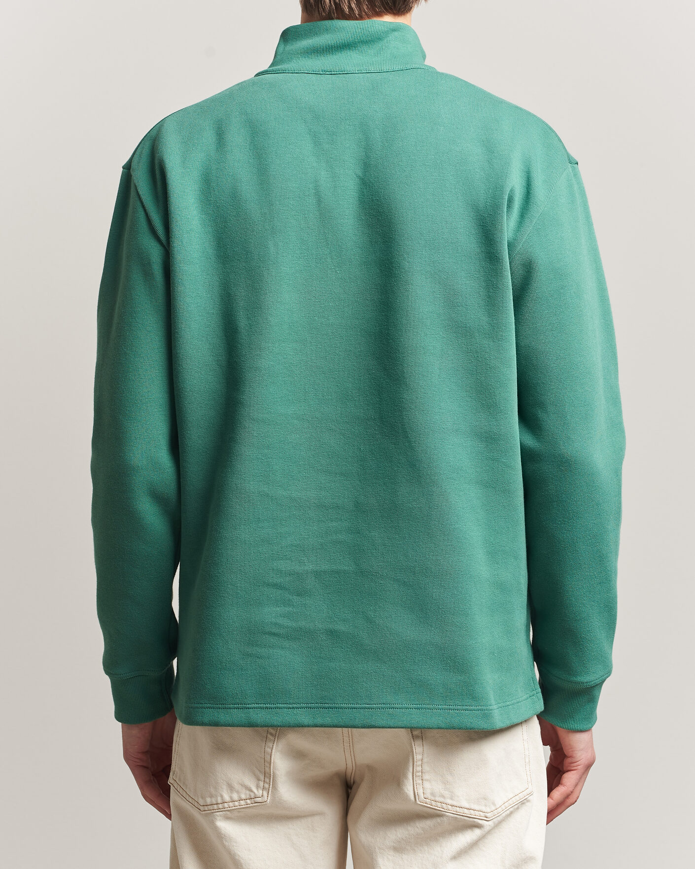 Men | Sweaters & Knitwear | Armor-lux | Camionneur Cotton Half Zip Sweater Dark Ivy