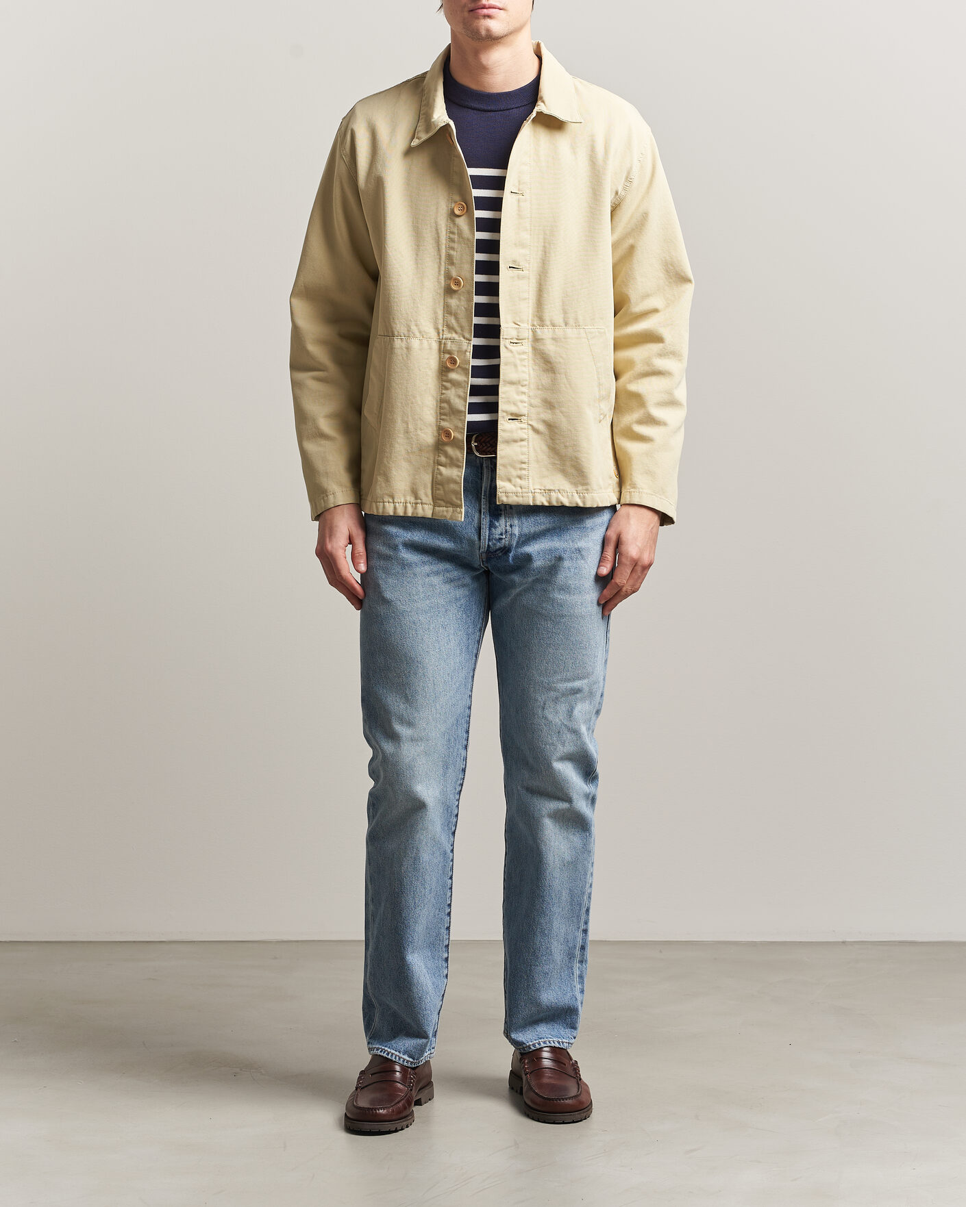 Men | Shirts | Armor-lux | Veste Pecheur Heritage Overshirt  Gravel