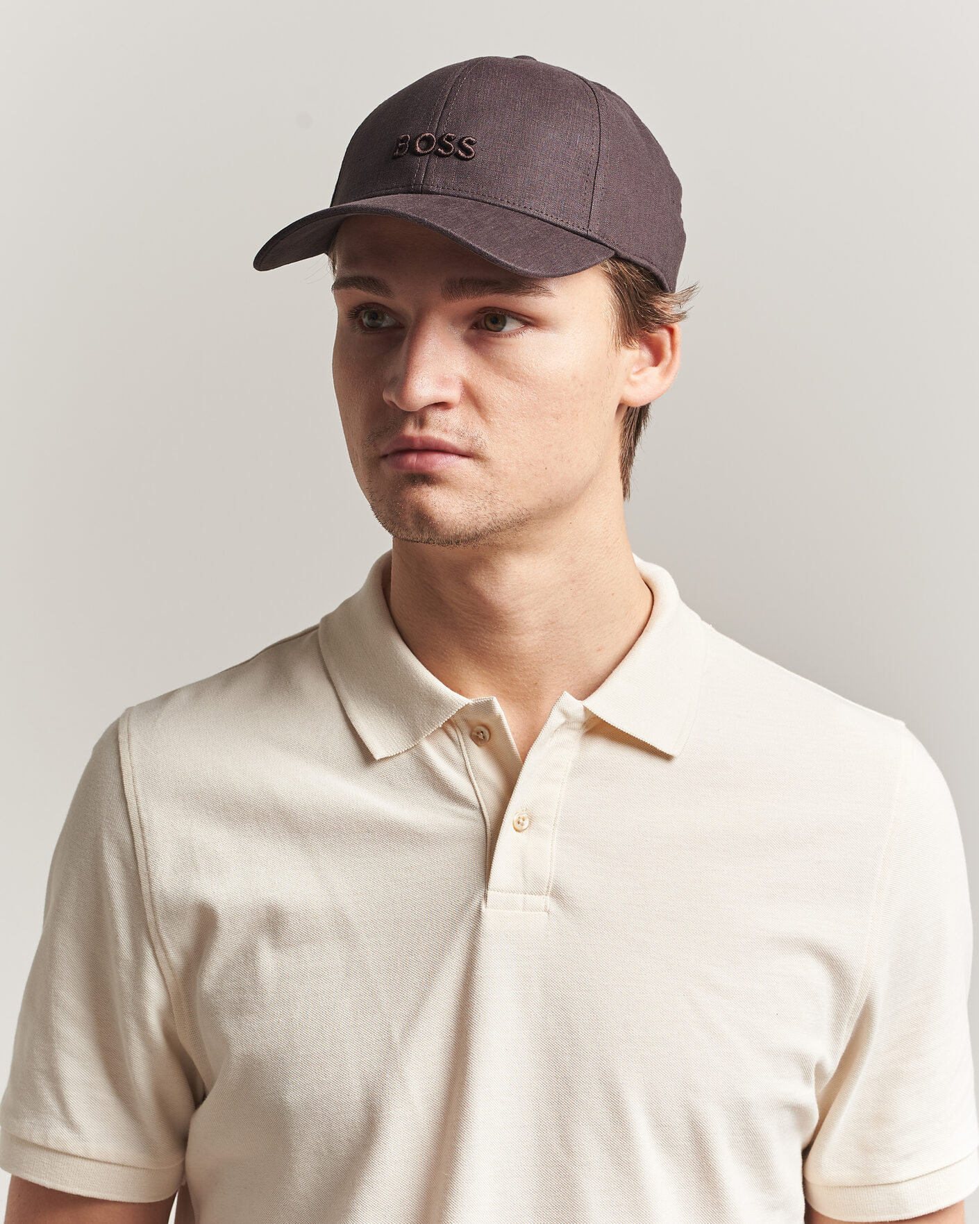 Men | Hats & Caps | BOSS BLACK | Zed Linen Cap Dark Brown