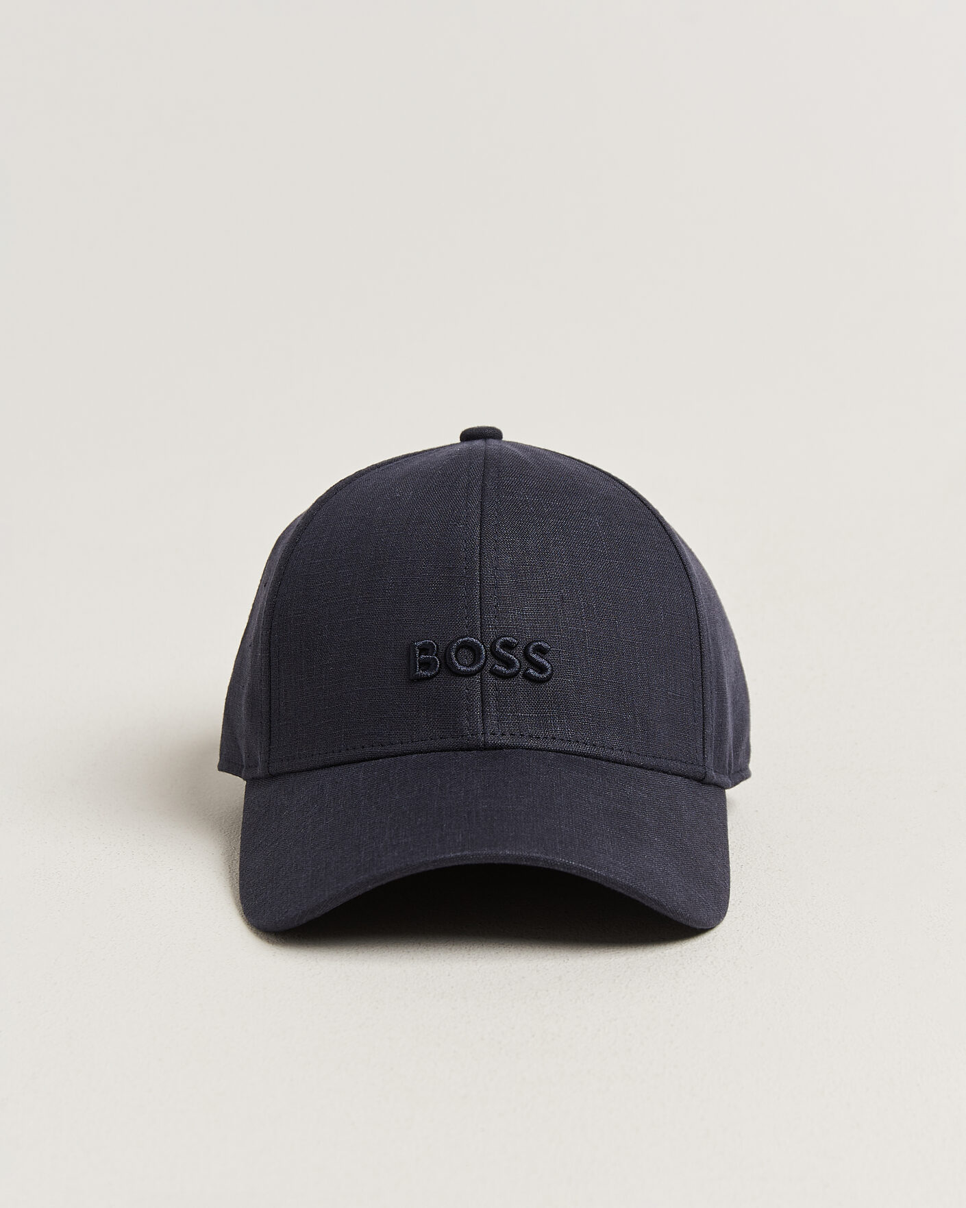 BOSS BLACK Zed Linen Cap Dark Blue at CareOfCarl.com