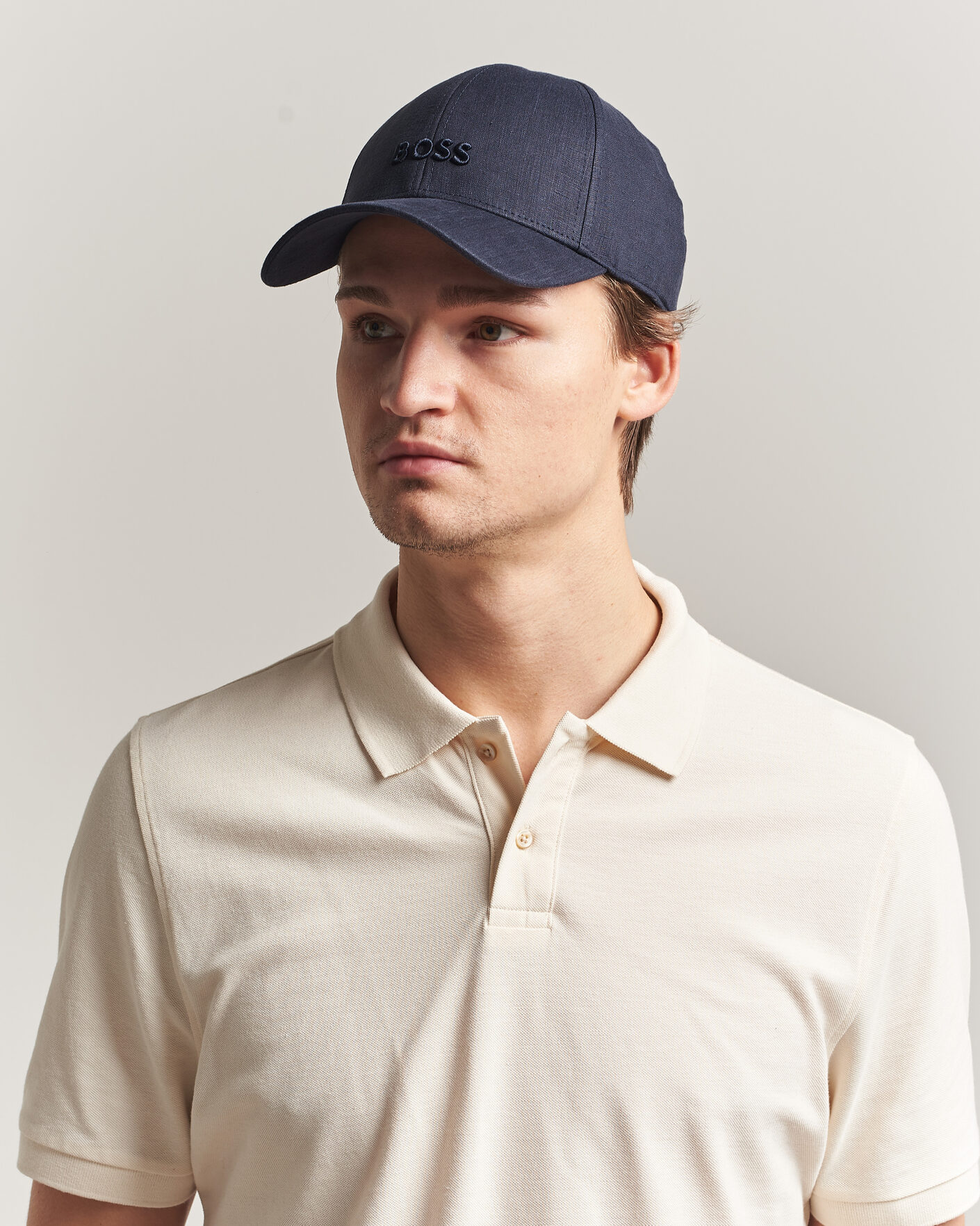 Men | Hats & Caps | BOSS BLACK | Zed Linen Cap Dark Blue