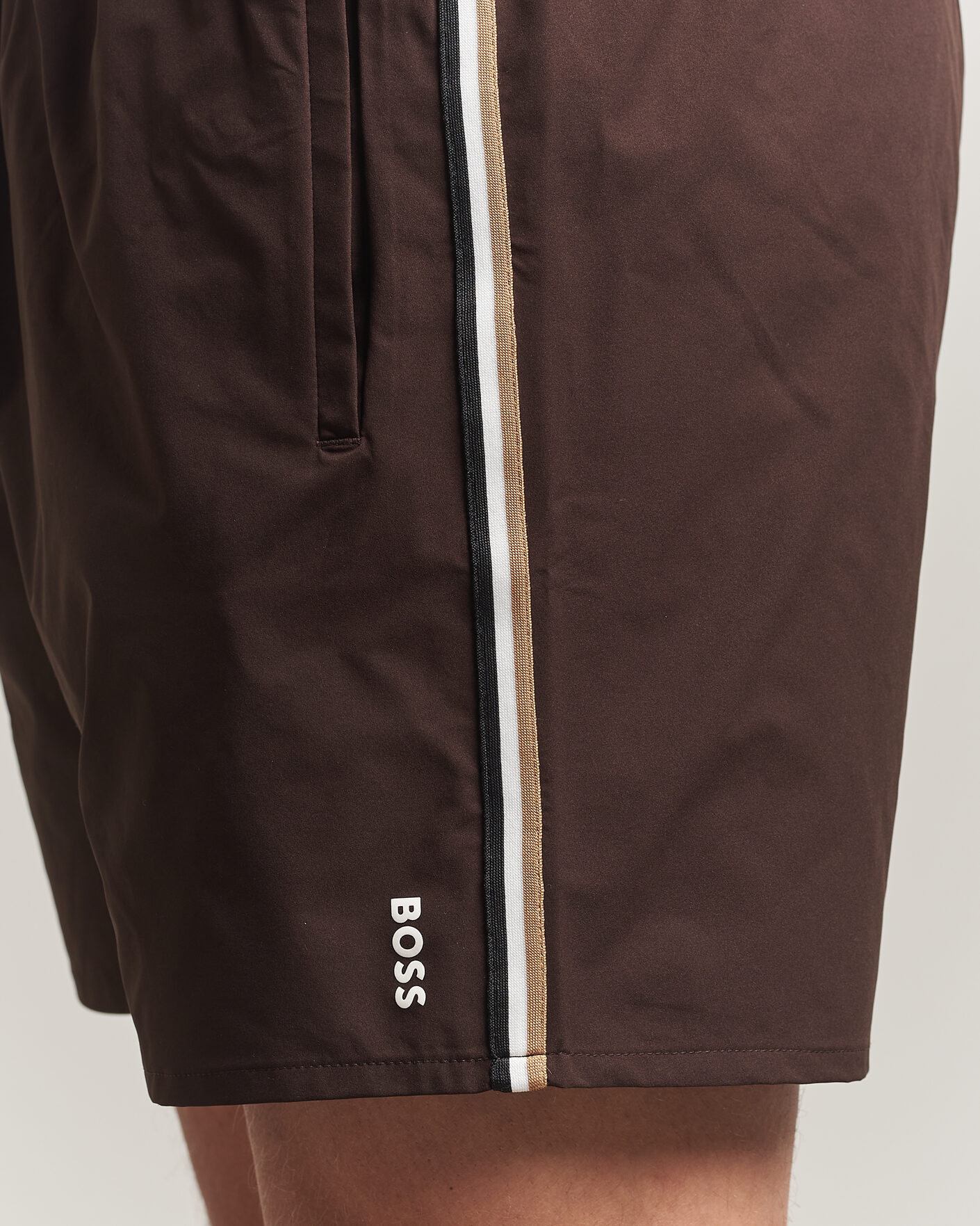 Men | Swimwear | BOSS BLACK | Iconic Swimshorts Dark Brown