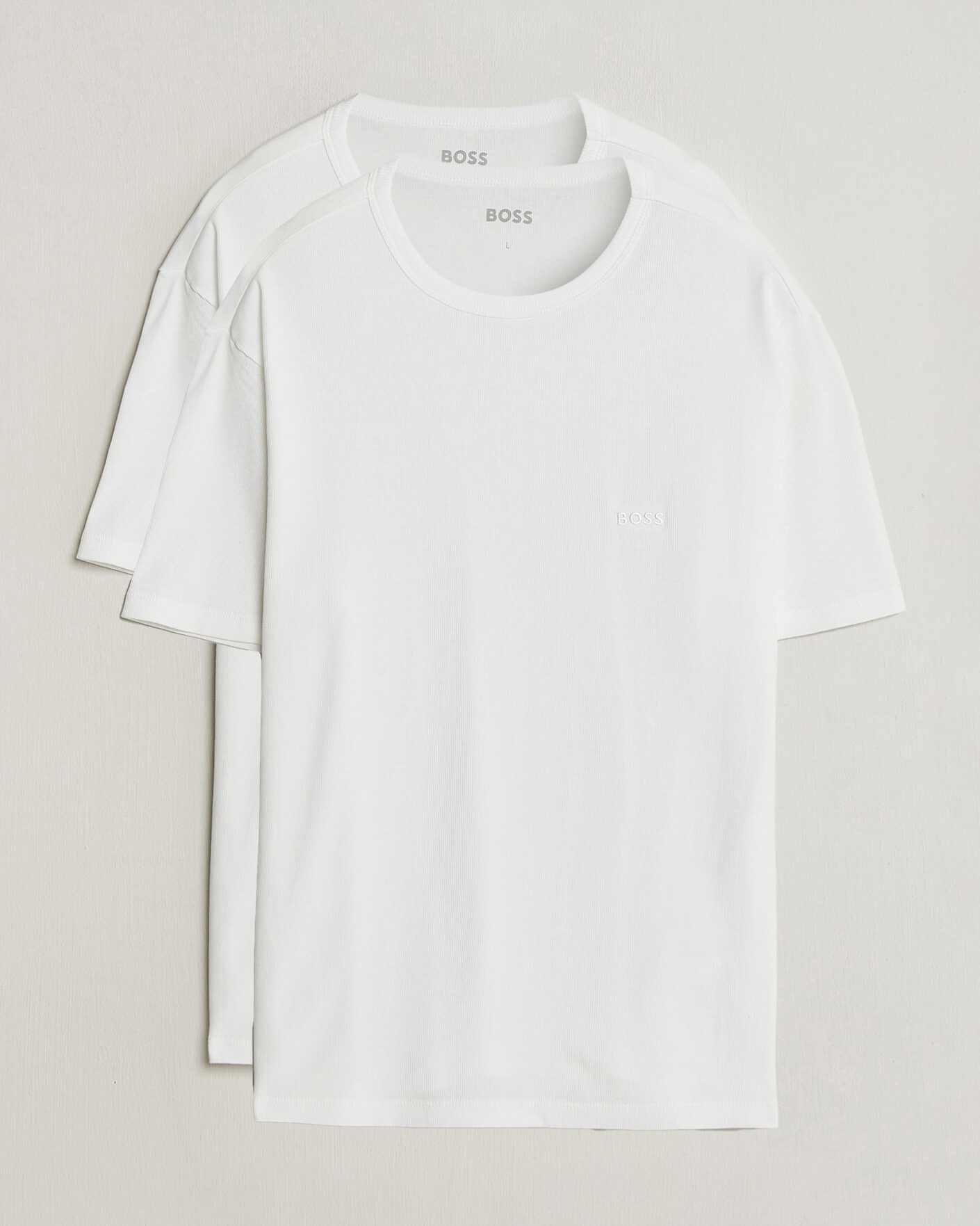Men | T-Shirts | BOSS BLACK | 2-Pack Ribbed T-Shirt White