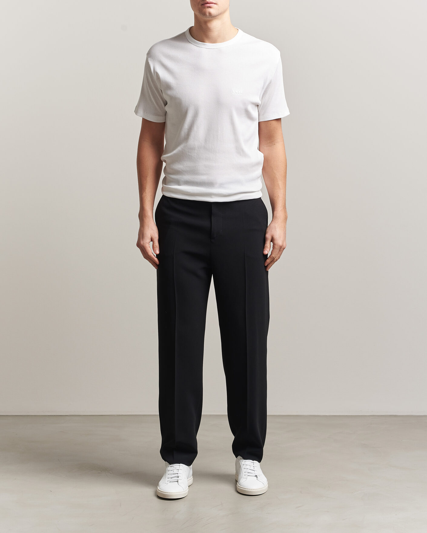 Men | T-Shirts | BOSS BLACK | 2-Pack Ribbed T-Shirt White/Black