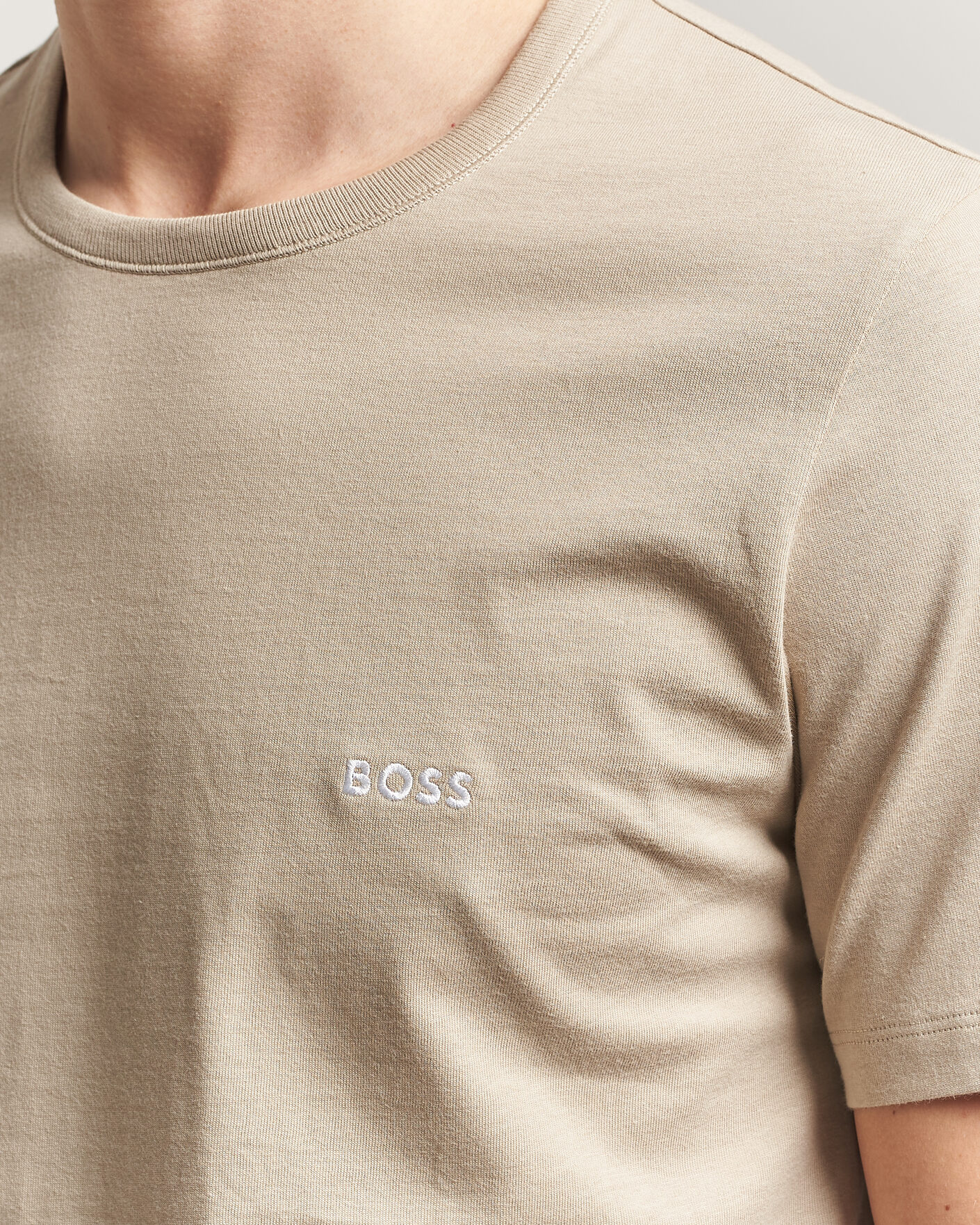 Men | T-Shirts | BOSS BLACK | 3-Pack Crew Neck T-Shirt White/Blue/Beige