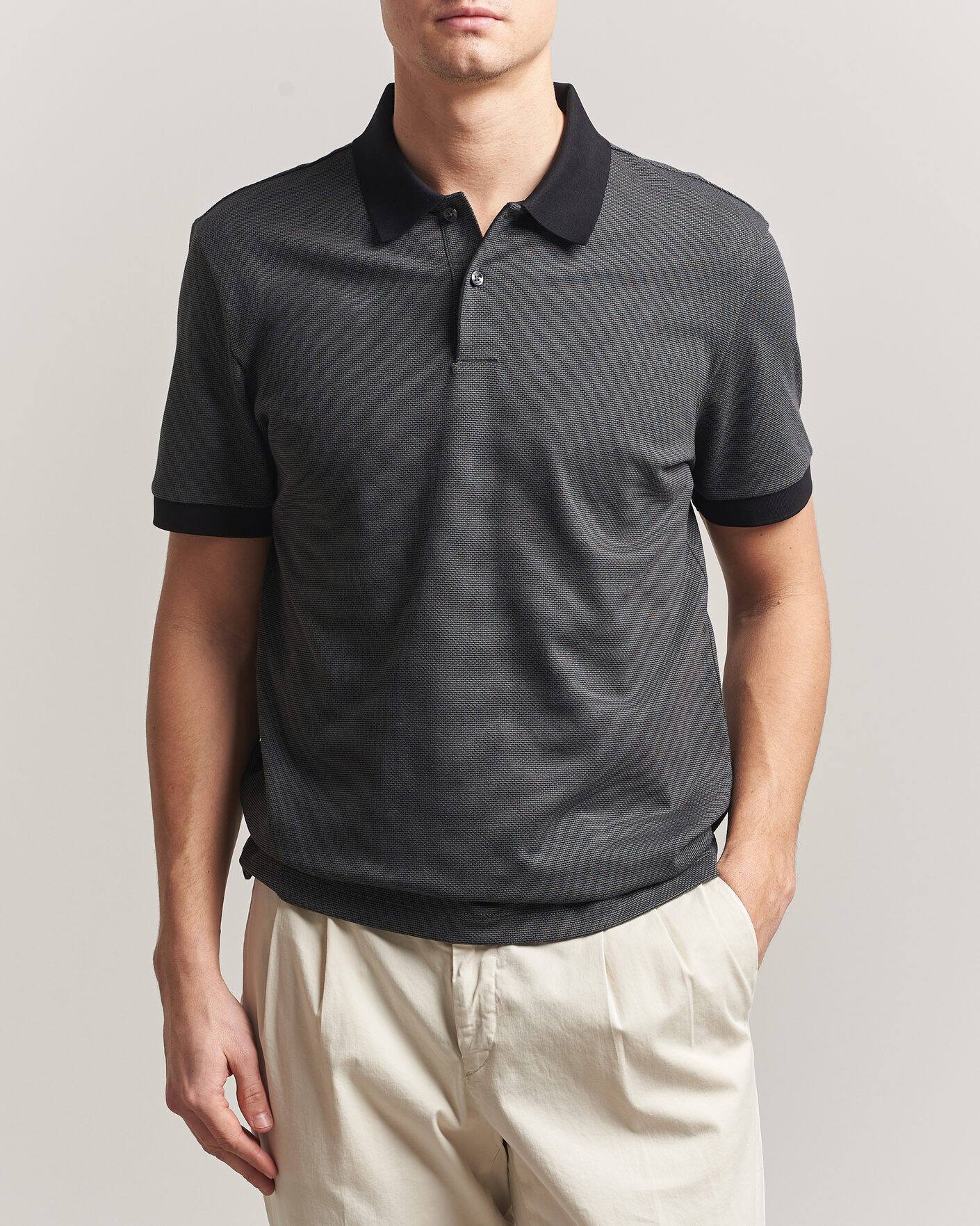 Men | Polo Shirts | BOSS BLACK | Parlay Jersey Polo Black