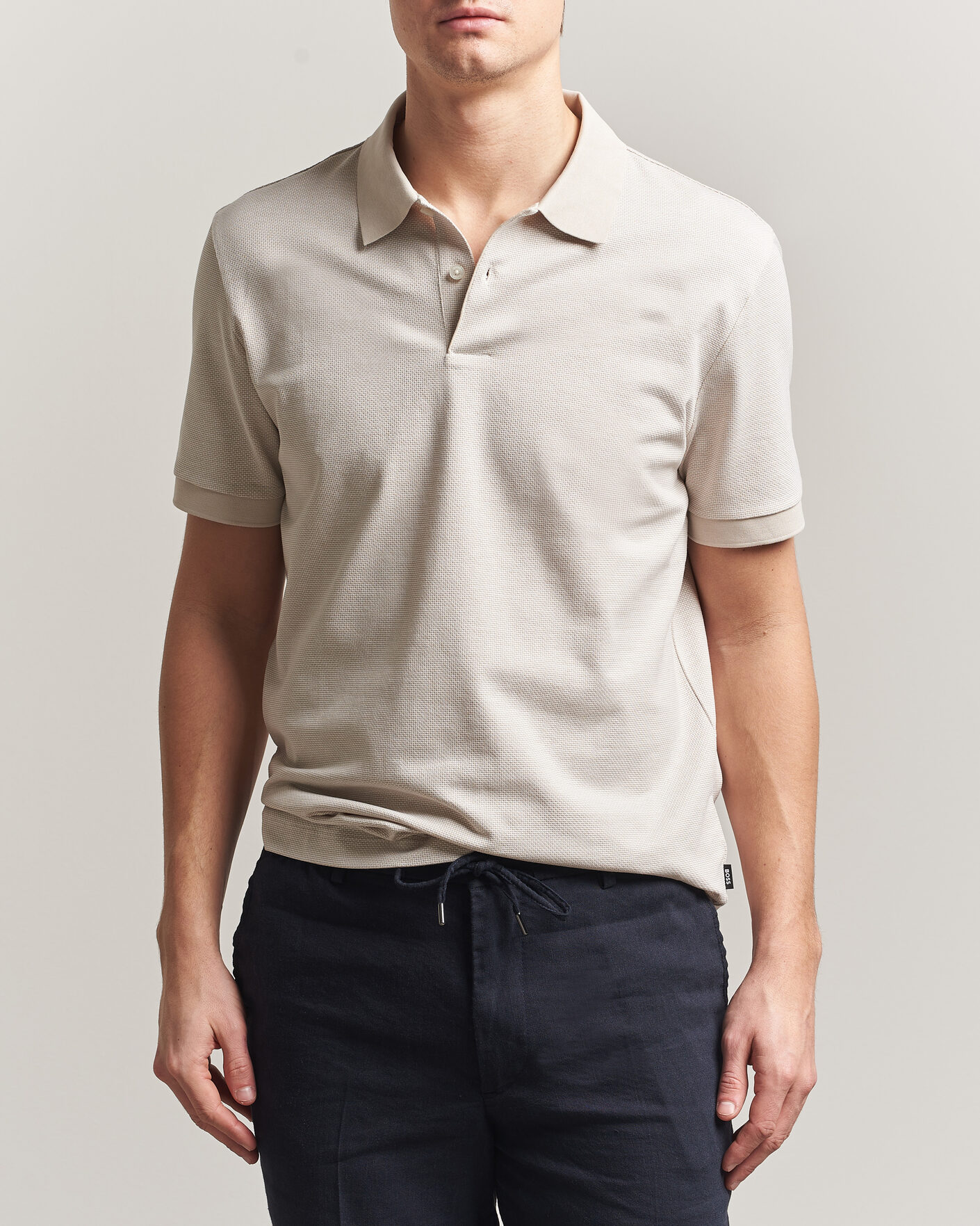 Men | Polo Shirts | BOSS BLACK | Parlay Jersey Polo Open Beige