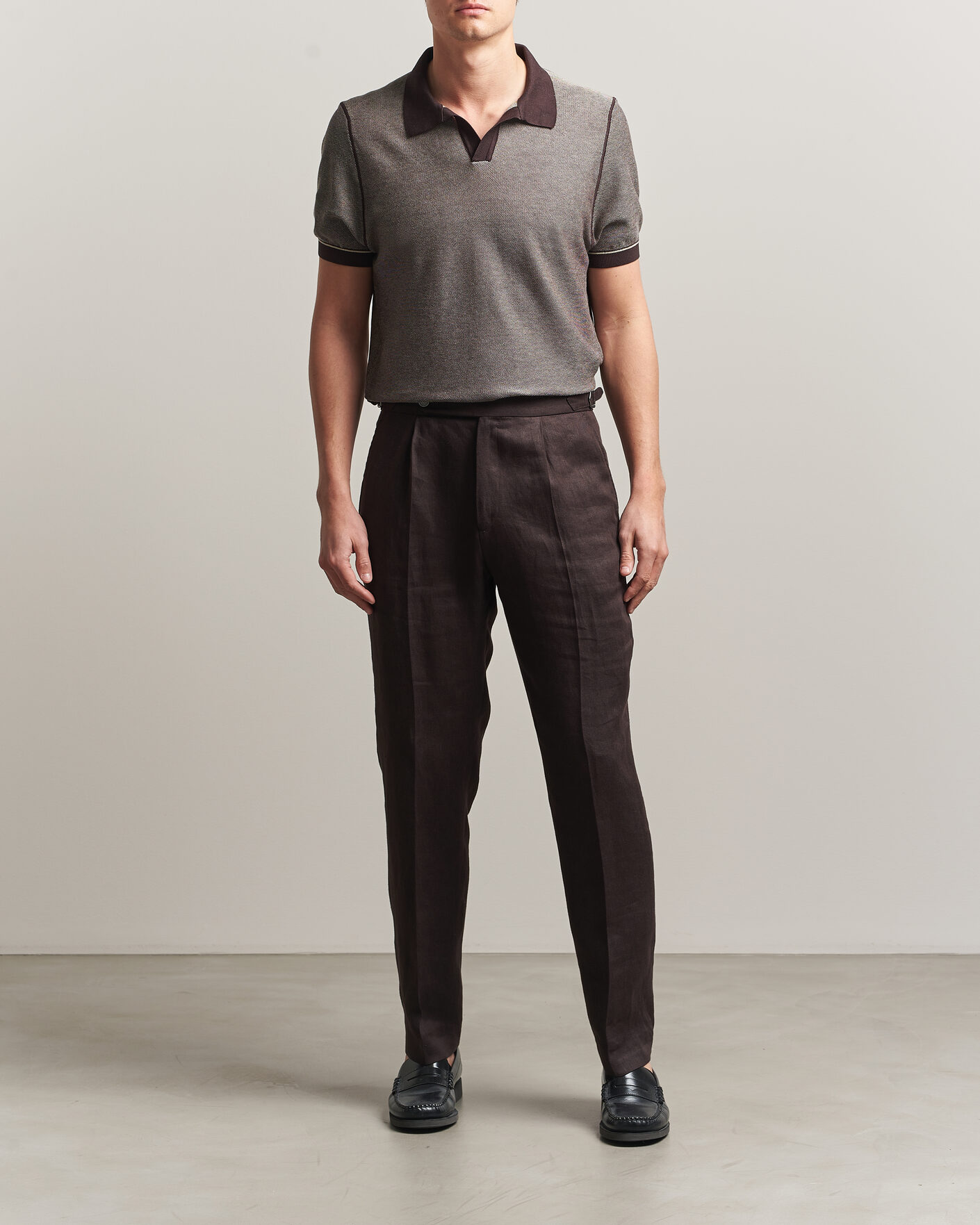 Men | Polo Shirts | BOSS BLACK | Narciso Knitted Polo Dark Brown