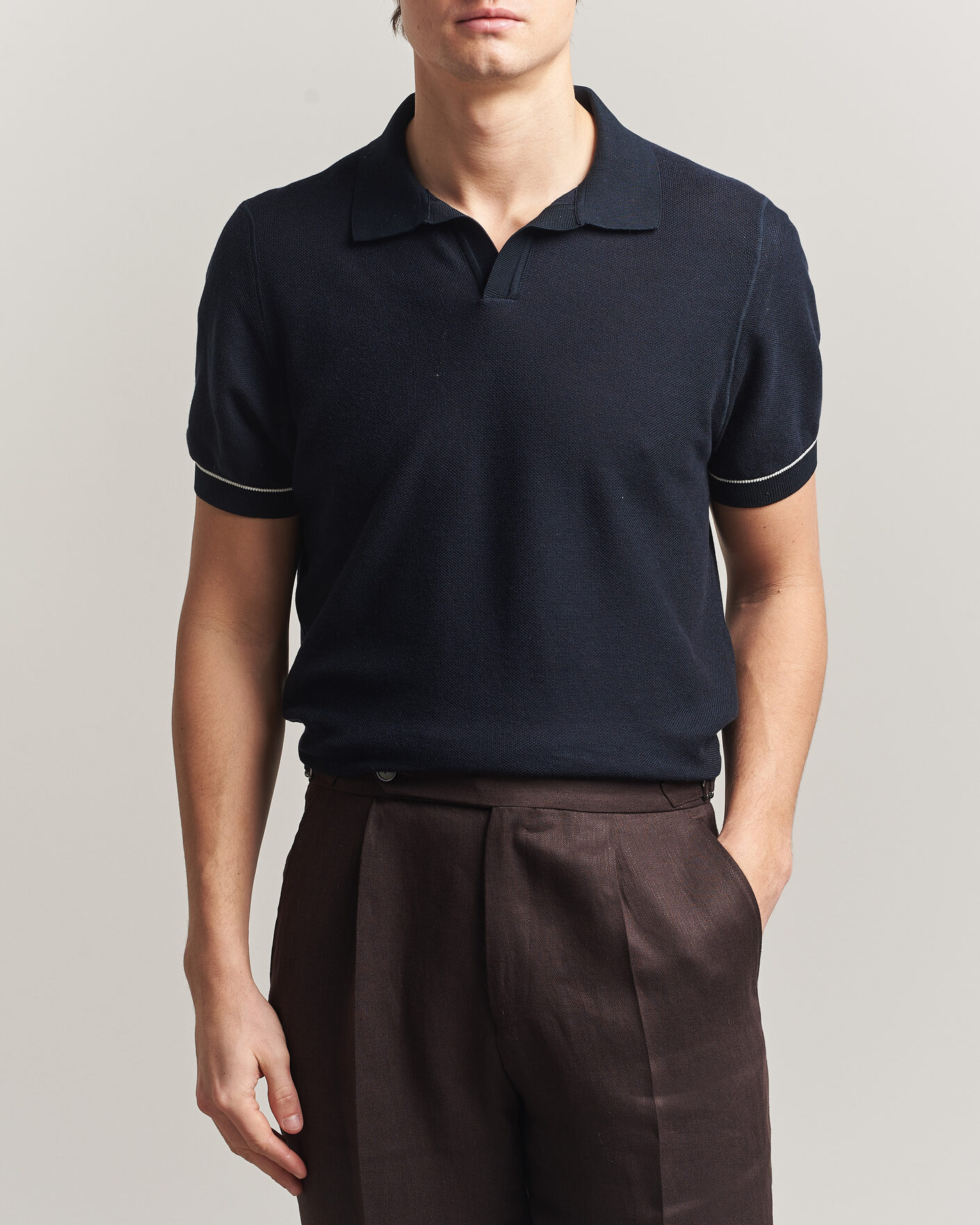 Men | Polo Shirts | BOSS BLACK | Narciso Knitted Polo Dark Blue