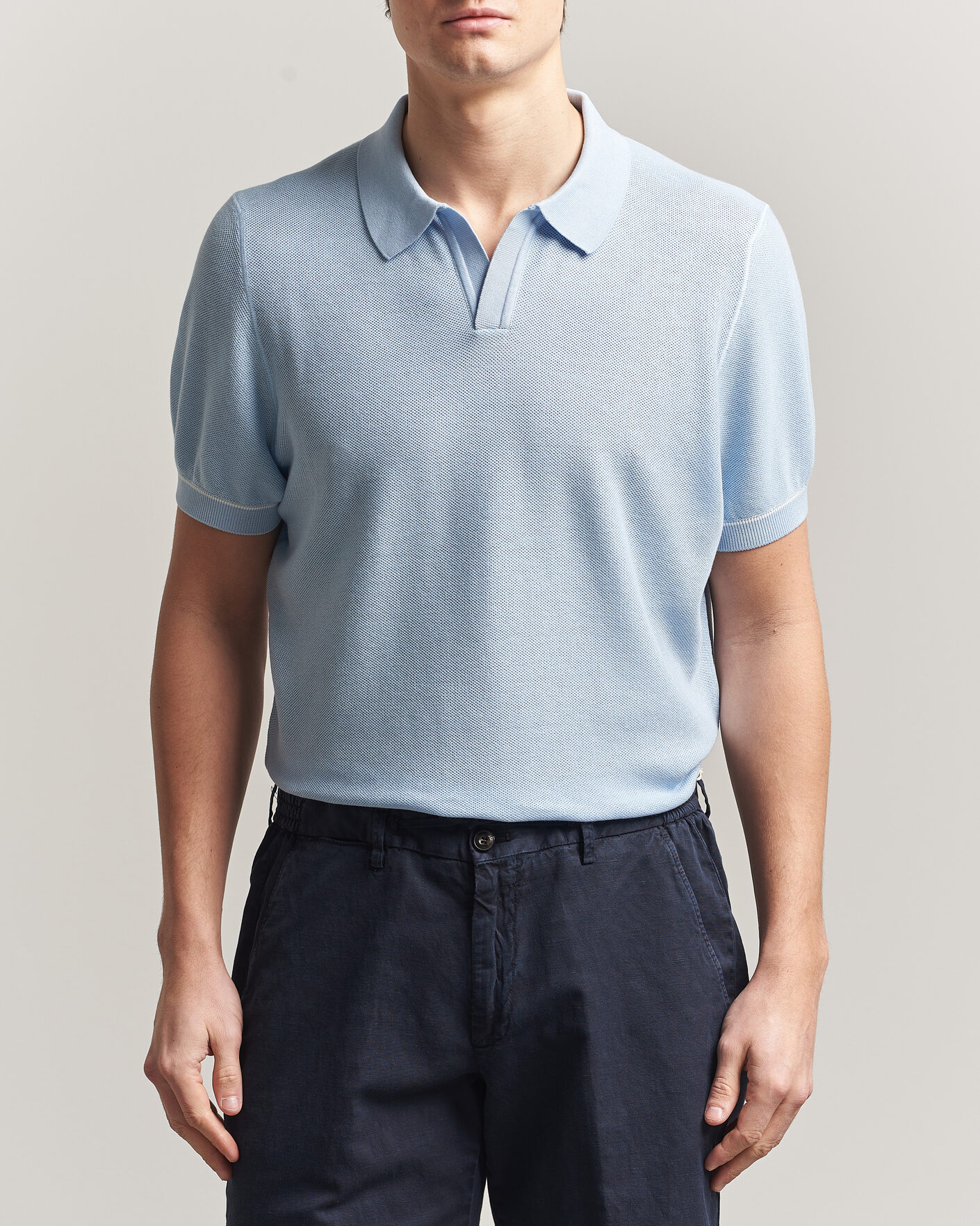 Men | Polo Shirts | BOSS BLACK | Narciso Knitted Polo Light Blue