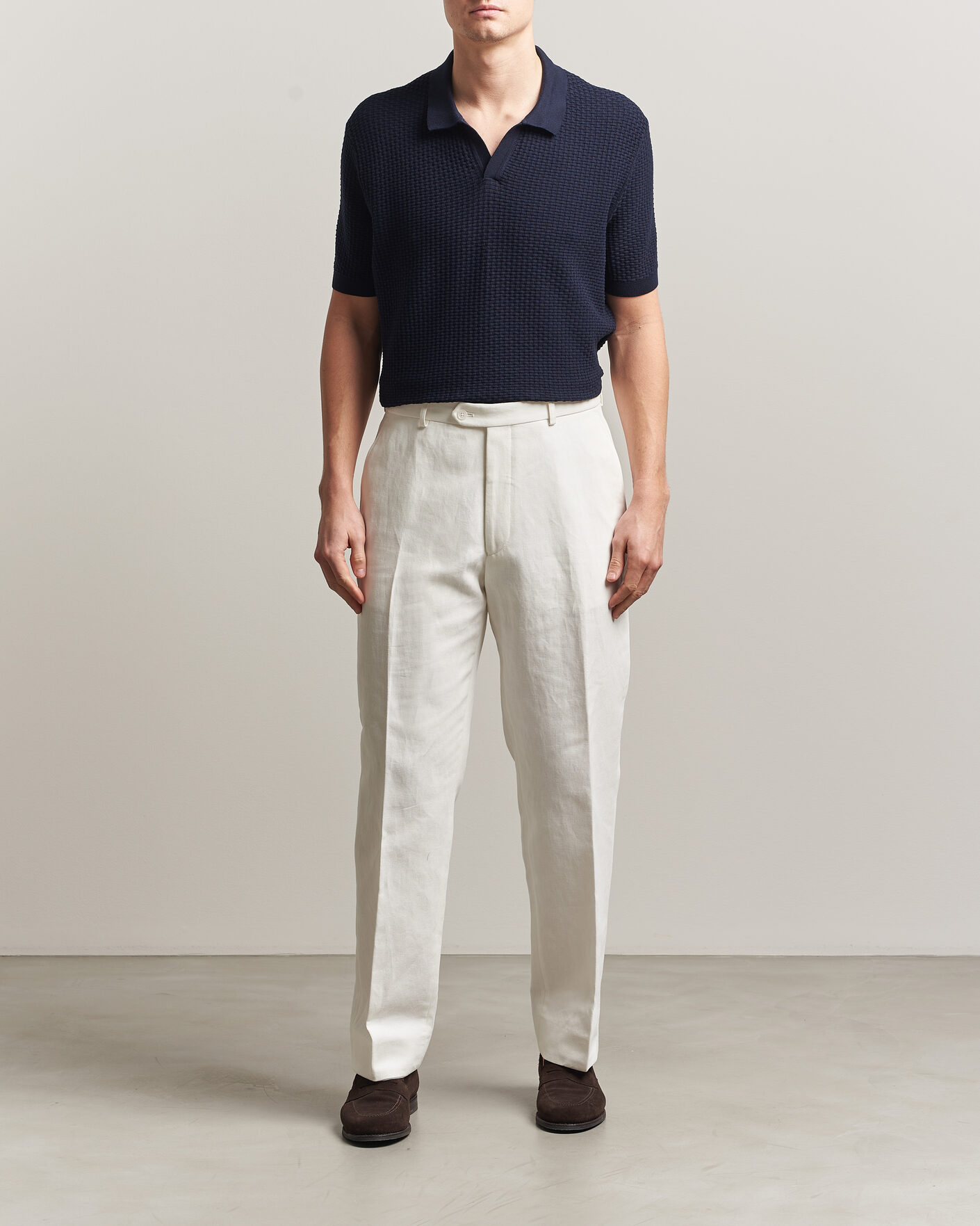 Men | Polo Shirts | BOSS BLACK | Natalo Structured Knitted Polo Dark Blue