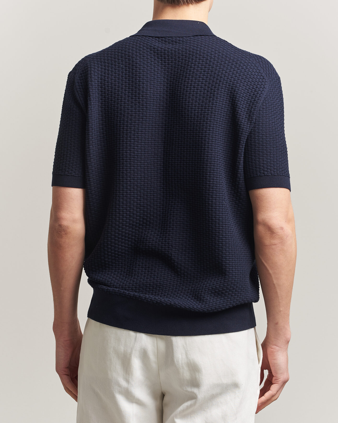 Men | Polo Shirts | BOSS BLACK | Natalo Structured Knitted Polo Dark Blue