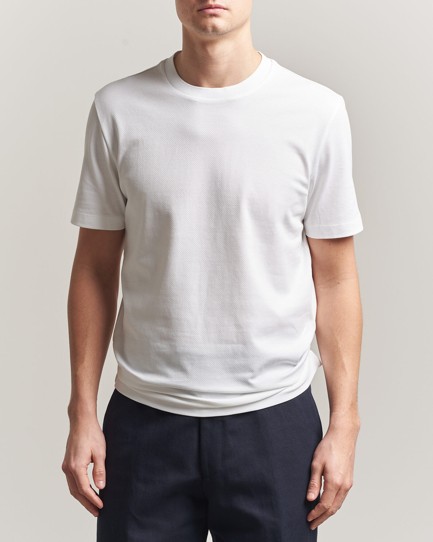 Men | T-Shirts | BOSS BLACK | Thompson Structured T-Shirt White