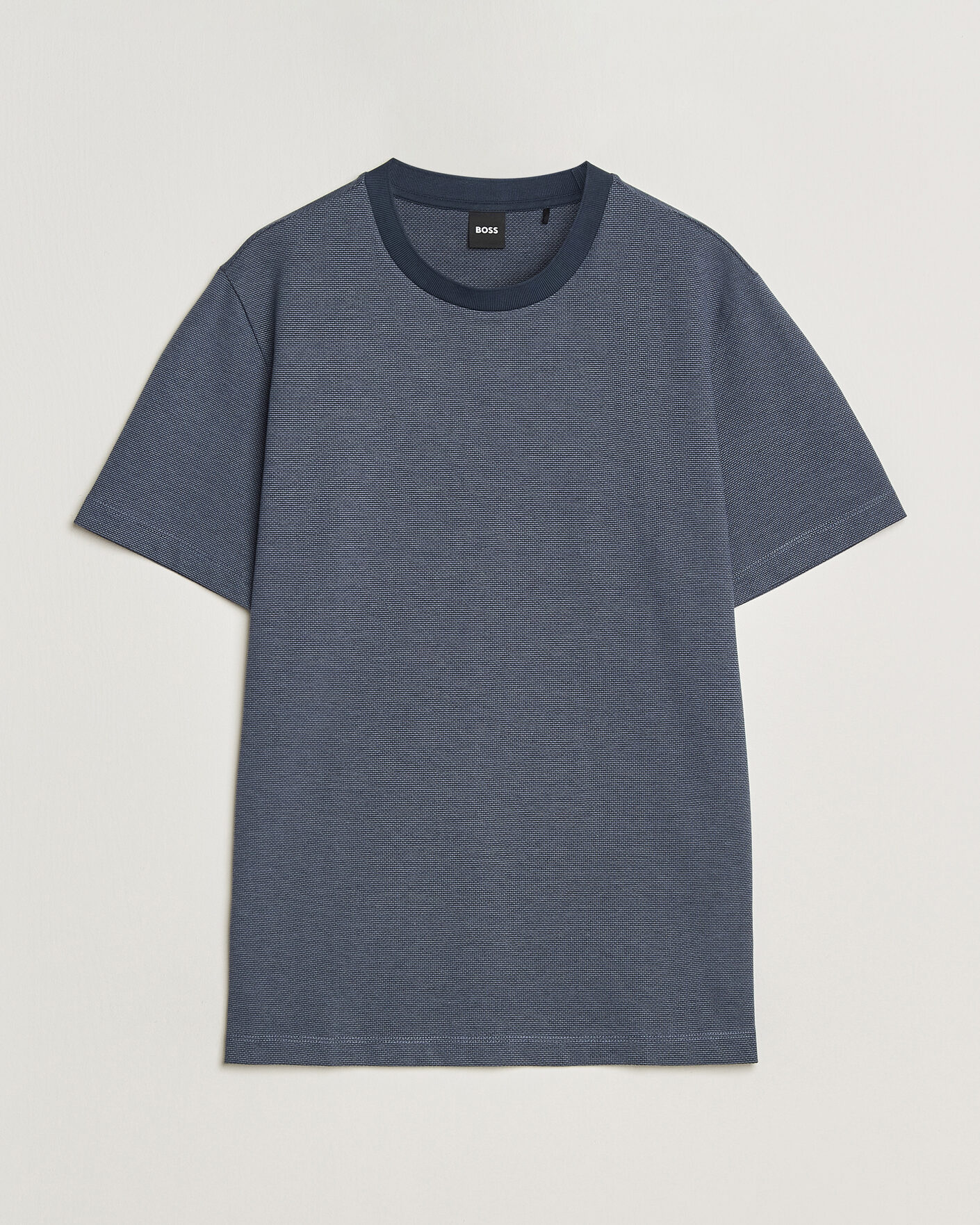 Men | T-Shirts | BOSS BLACK | Thompson Structured T-Shirt Dark Blue
