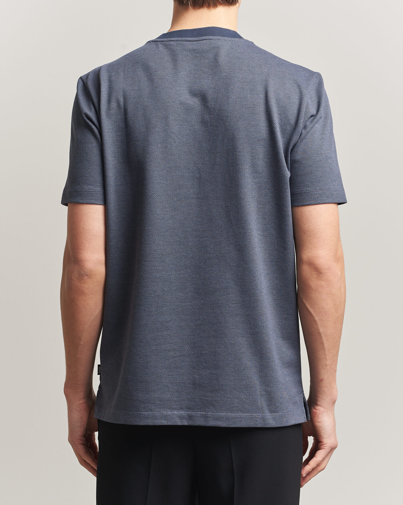Men | T-Shirts | BOSS BLACK | Thompson Structured T-Shirt Dark Blue