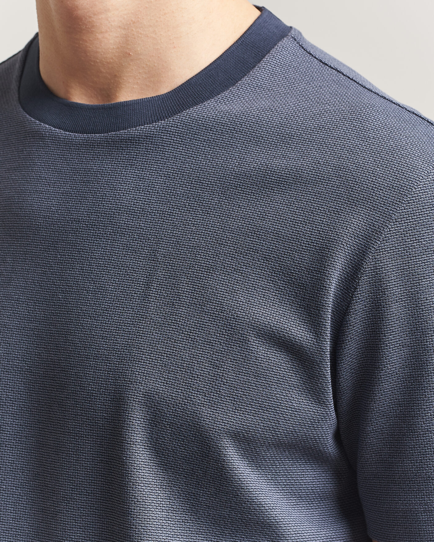 Men | T-Shirts | BOSS BLACK | Thompson Structured T-Shirt Dark Blue