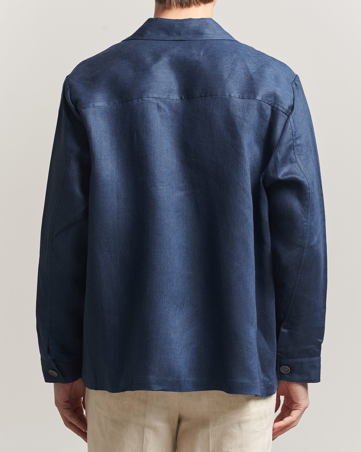 Men | Shirts | BOSS BLACK | Cai Linen Overshirt Dark Blue