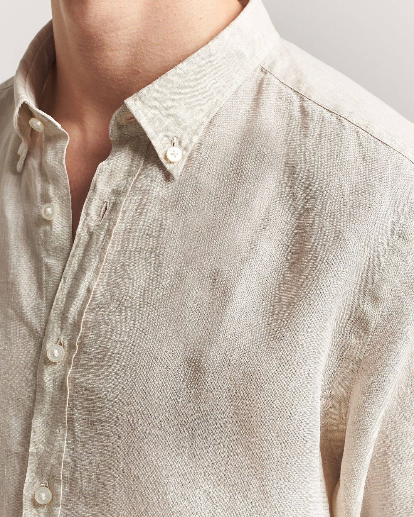 Men | Shirts | BOSS BLACK | Liam Linen Shirt Open Beige