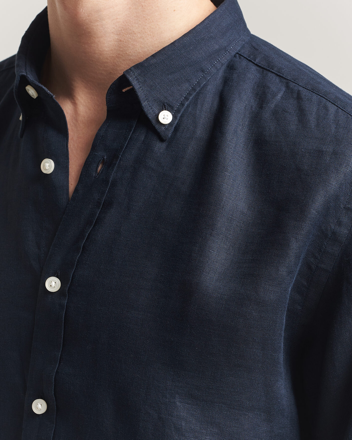 Men | Shirts | BOSS BLACK | Liam Linen Shirt Dark Blue