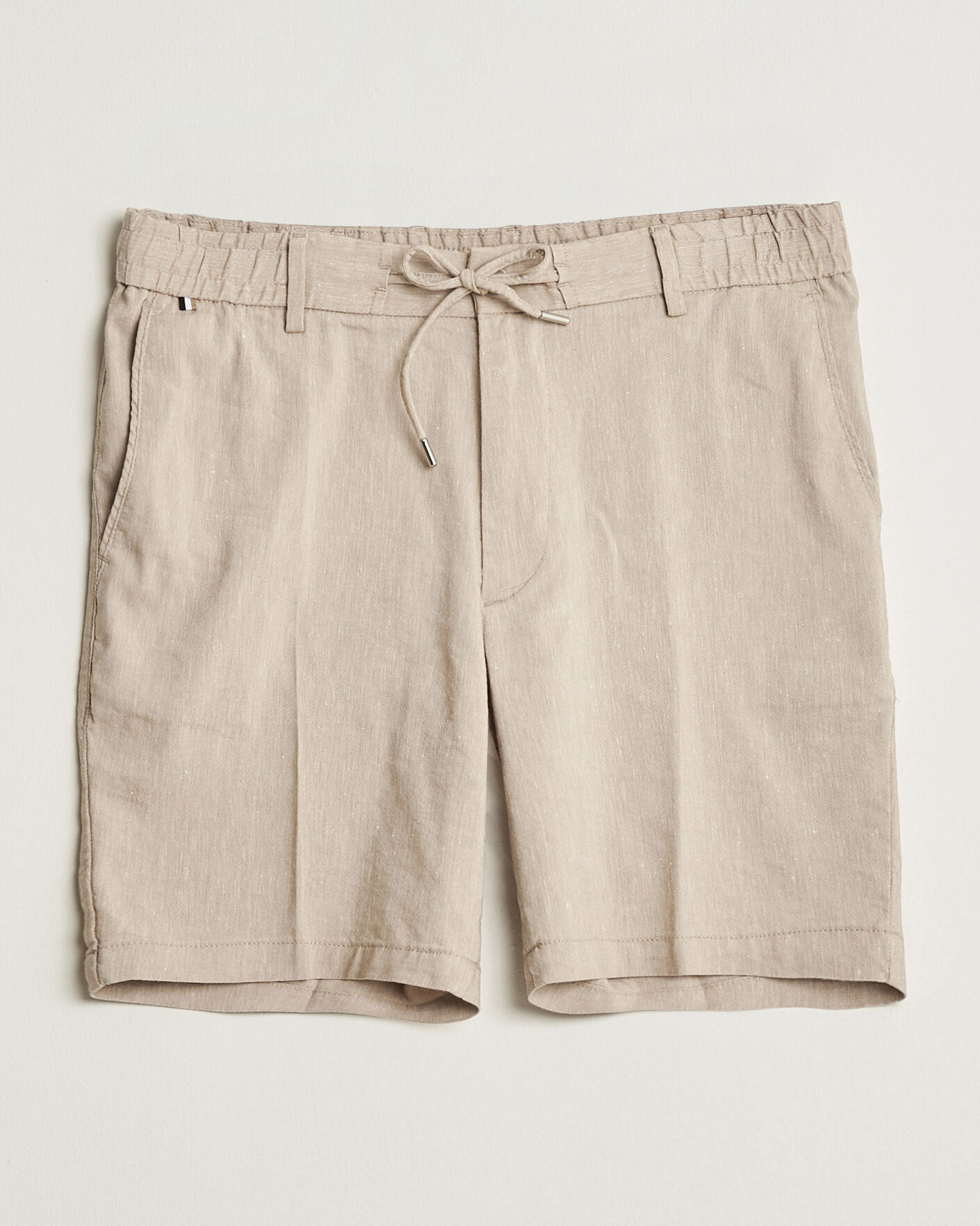 Men | Shorts | BOSS BLACK | Kane Linen Drawstring Shorts Open Beige